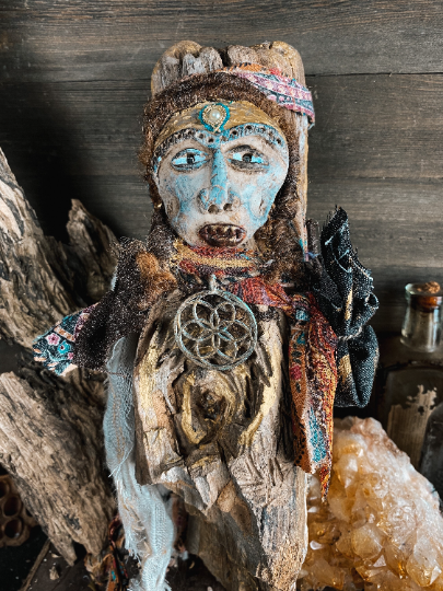 Sacred Medicine Doll for Spiritual Awakening - Spirit Doll - Wise Woman, Conjure, Rootwork, Juju, Altered Art Doll