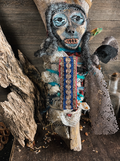 Sacred Medicine Doll for Strengthening Your Intuition - Spirit Doll - Wise Woman, Conjure, Rootwork, Juju, Altered Art Doll