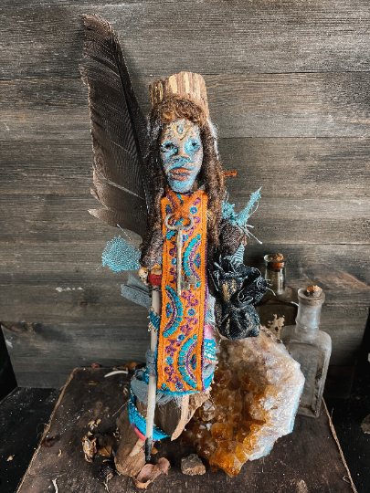 Sacred Medicine Doll for Sparking Your Creative Fire - Spirit Doll - Wise Woman, Conjure, Rootwork, Juju, Altered Art Doll, Energy Healing