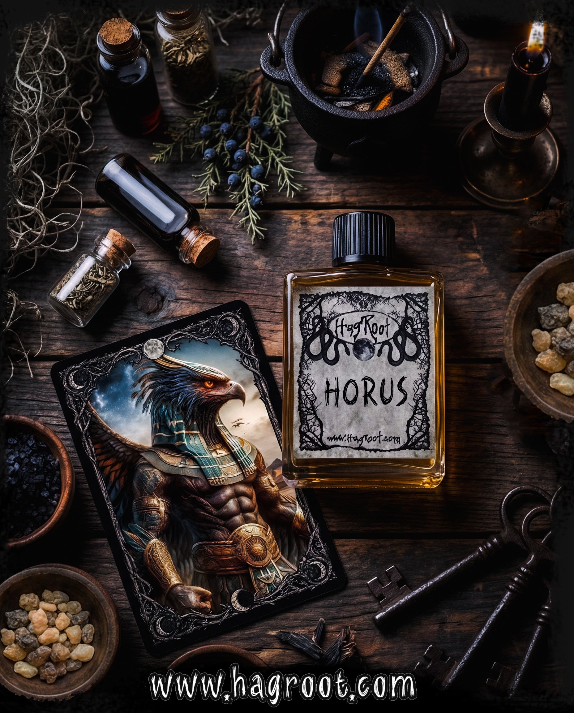 HORUS-(Cypress, Grapefruit, Juniper Berries, Fir)-Perfume, Cologne, Anointing, Ritual Oil
