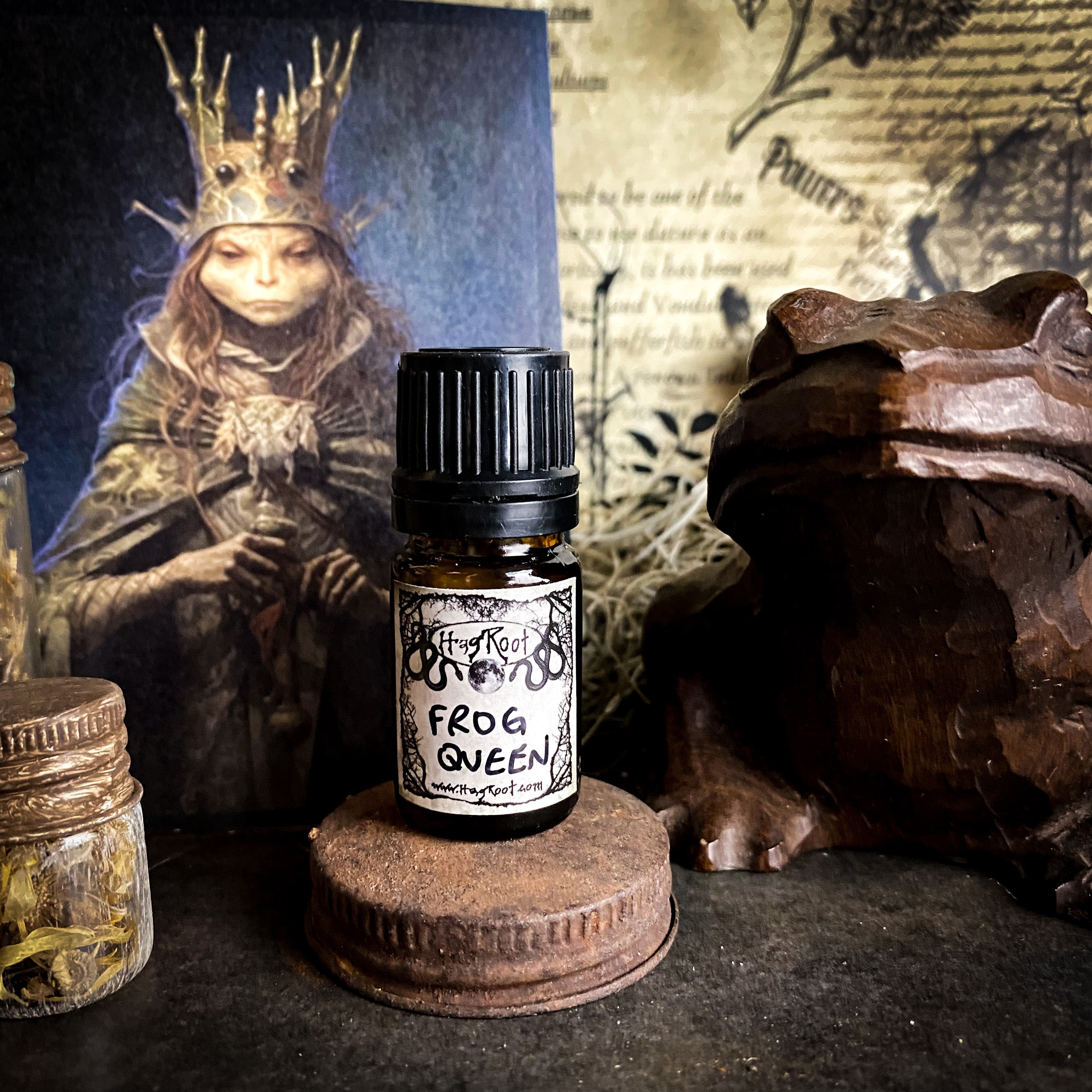 FROG QUEEN-(Water Lily, Vanilla, Cedar, Sandalwood, Champaka Flowers, Vetiver, Labdanum, Cypress)-Perfume, Cologne, Anointing, Ritual Oil
