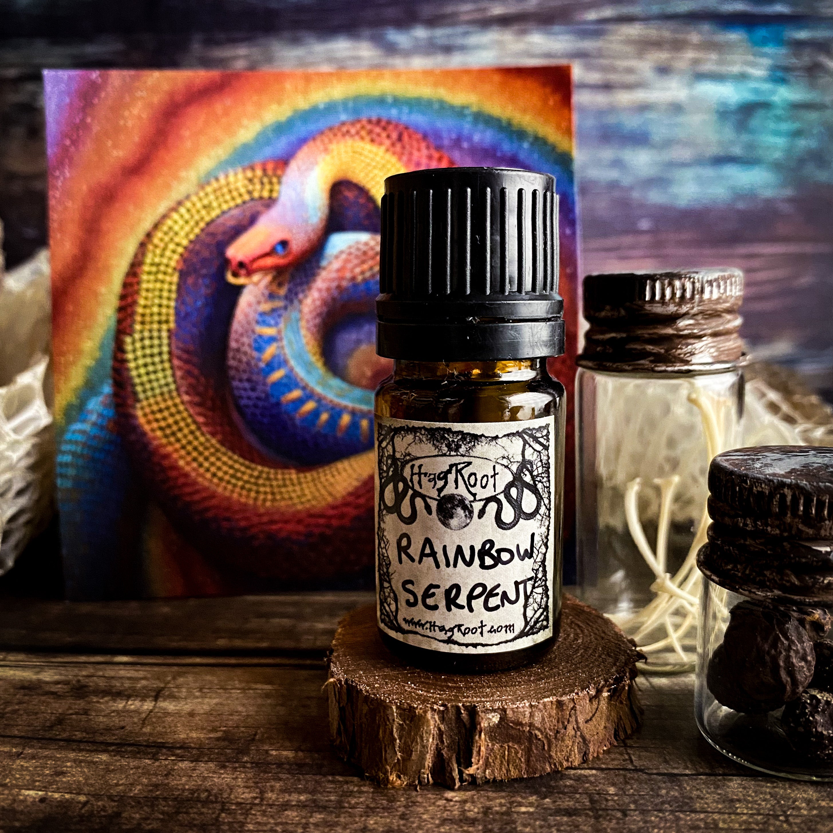 RAINBOW SERPENT- (Dragons Blood, Patchouli, Fig, Myrrh, Mandarin Orange)-Perfume, Cologne, Anointing, Ritual Oil