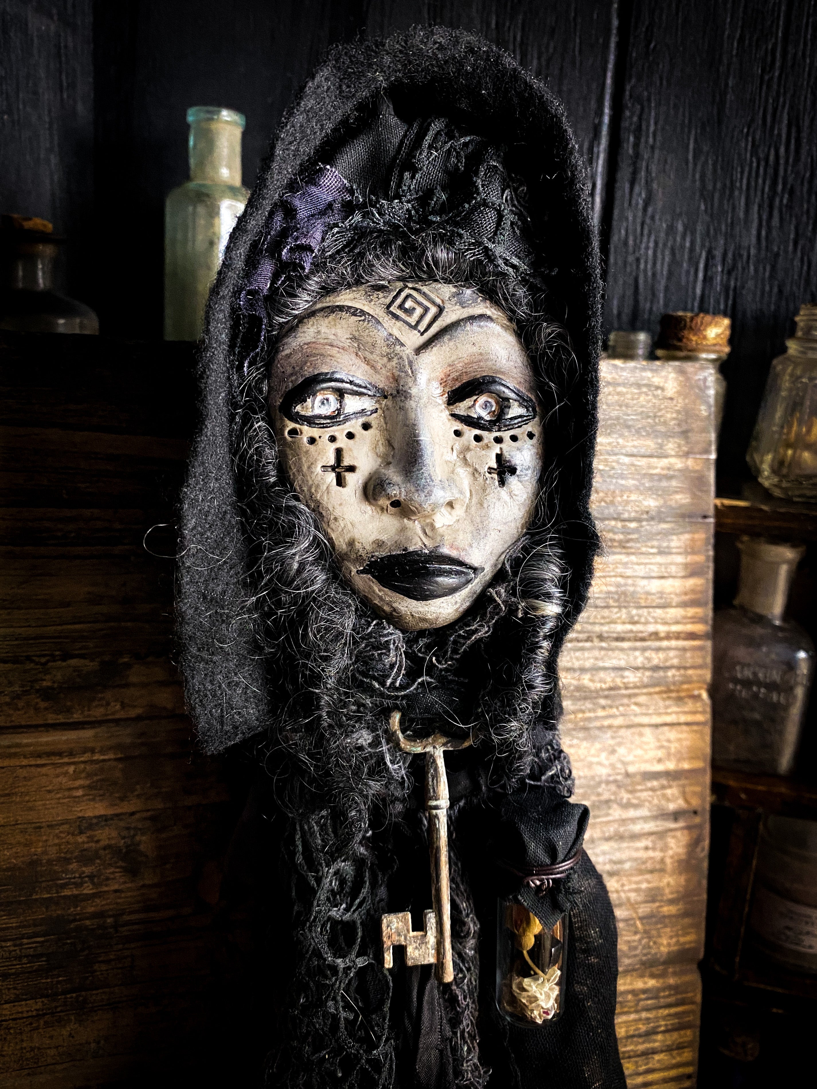 RESERVED - Hekate Conjure Doll  - Spirit Doll - Medicine Doll - JuJu Doll - Crossroads + Shadowwork + Unseen Realms