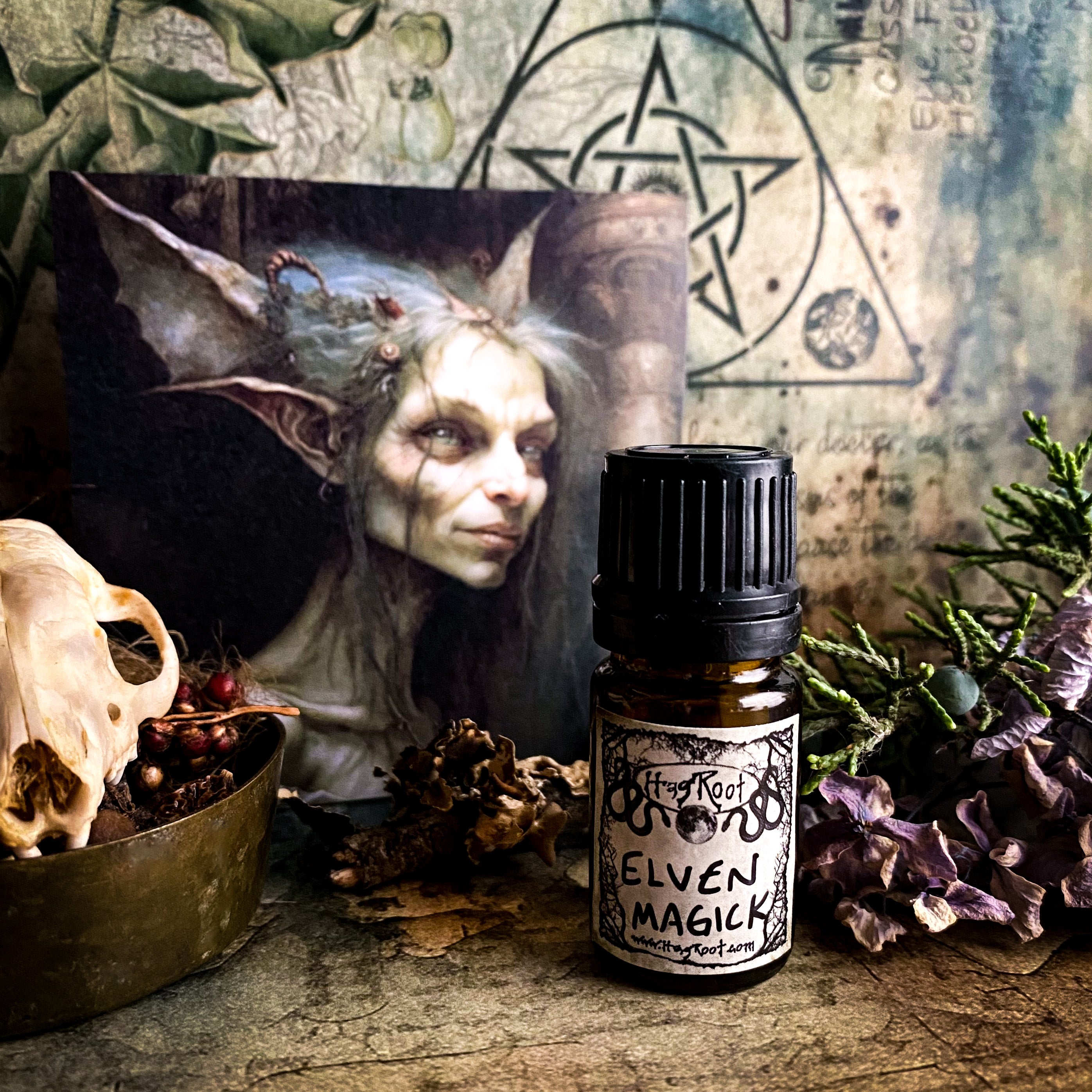 ELVEN MAGICK-(Pepperberry, Black Pine, Patchouli, Saffron, Frankincense, Black Grapes, Vetiver, Pumpkin)-Perfume, Cologne, Anointing, Ritual Oil