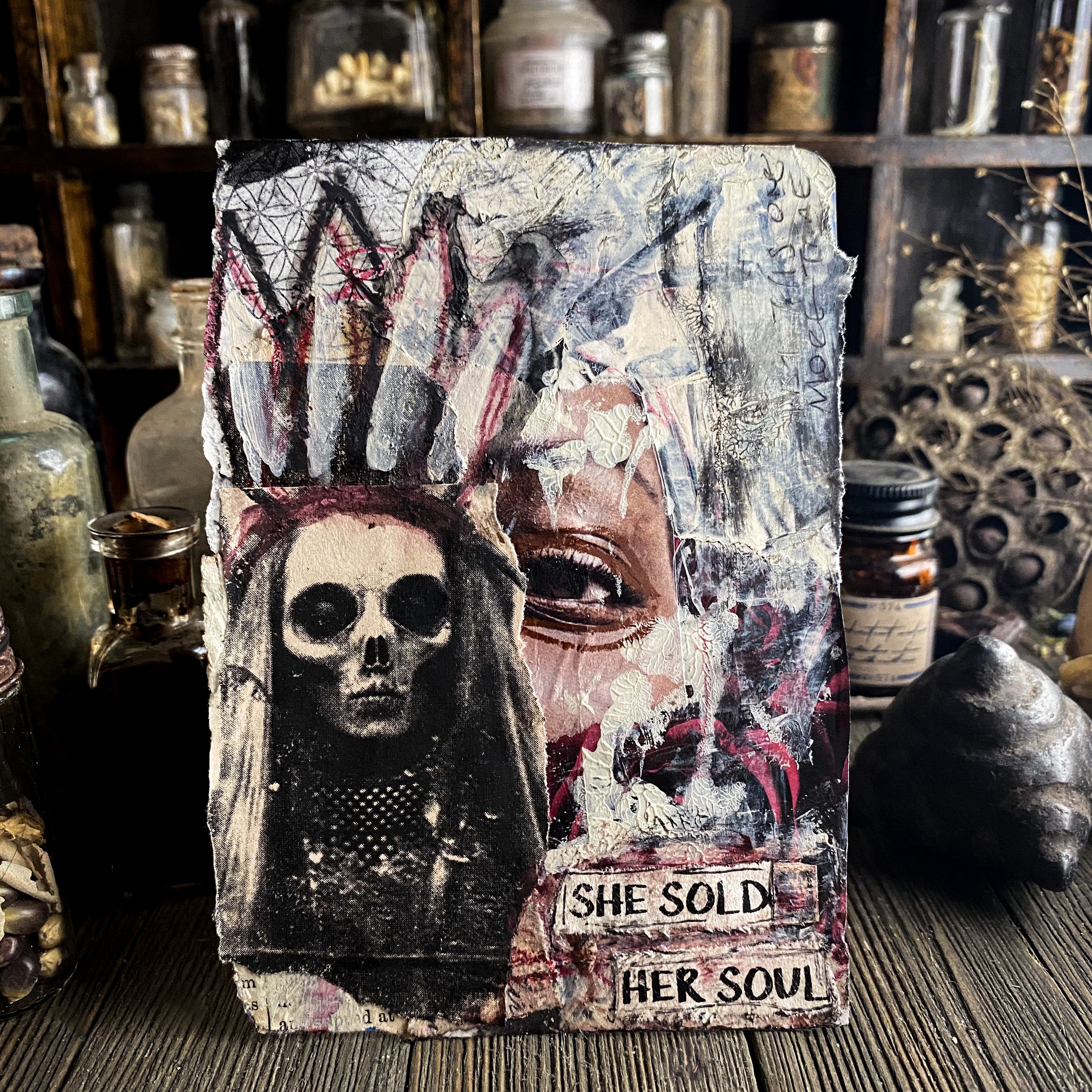 She Sold Her Soul - Original Mixed Media Collage