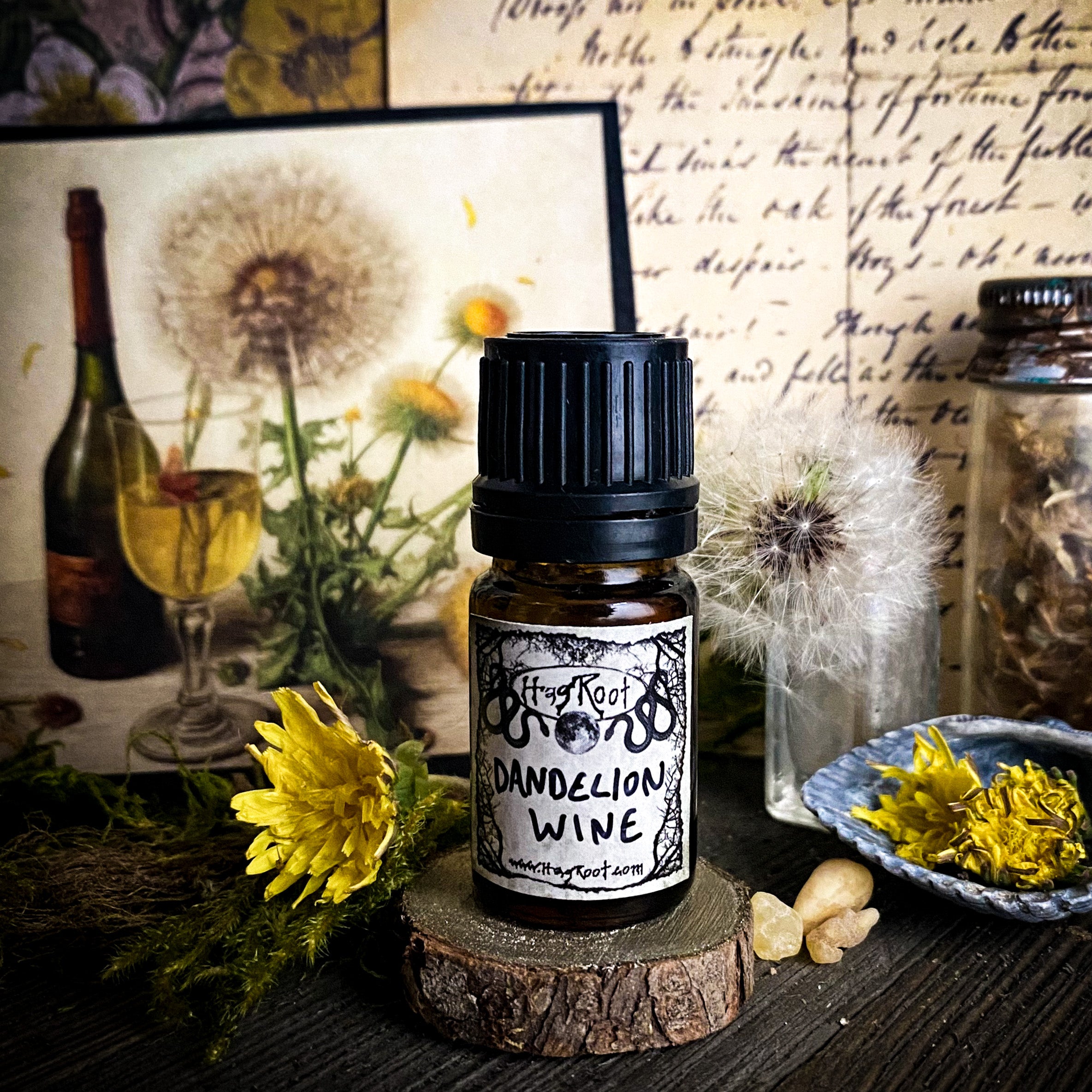 DANDELION WINE-(Dandelion, Myrrh, Grapes, Thyme)-Perfume, Cologne, Anointing, Ritual Oil