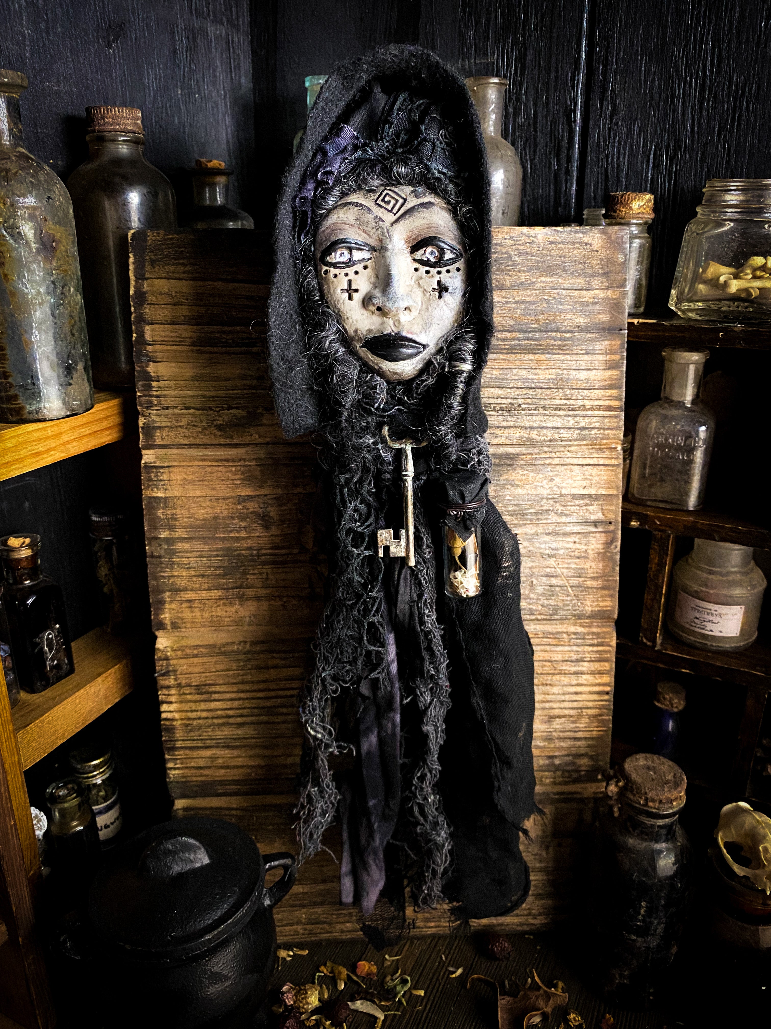 RESERVED - Hekate Conjure Doll  - Spirit Doll - Medicine Doll - JuJu Doll - Crossroads + Shadowwork + Unseen Realms