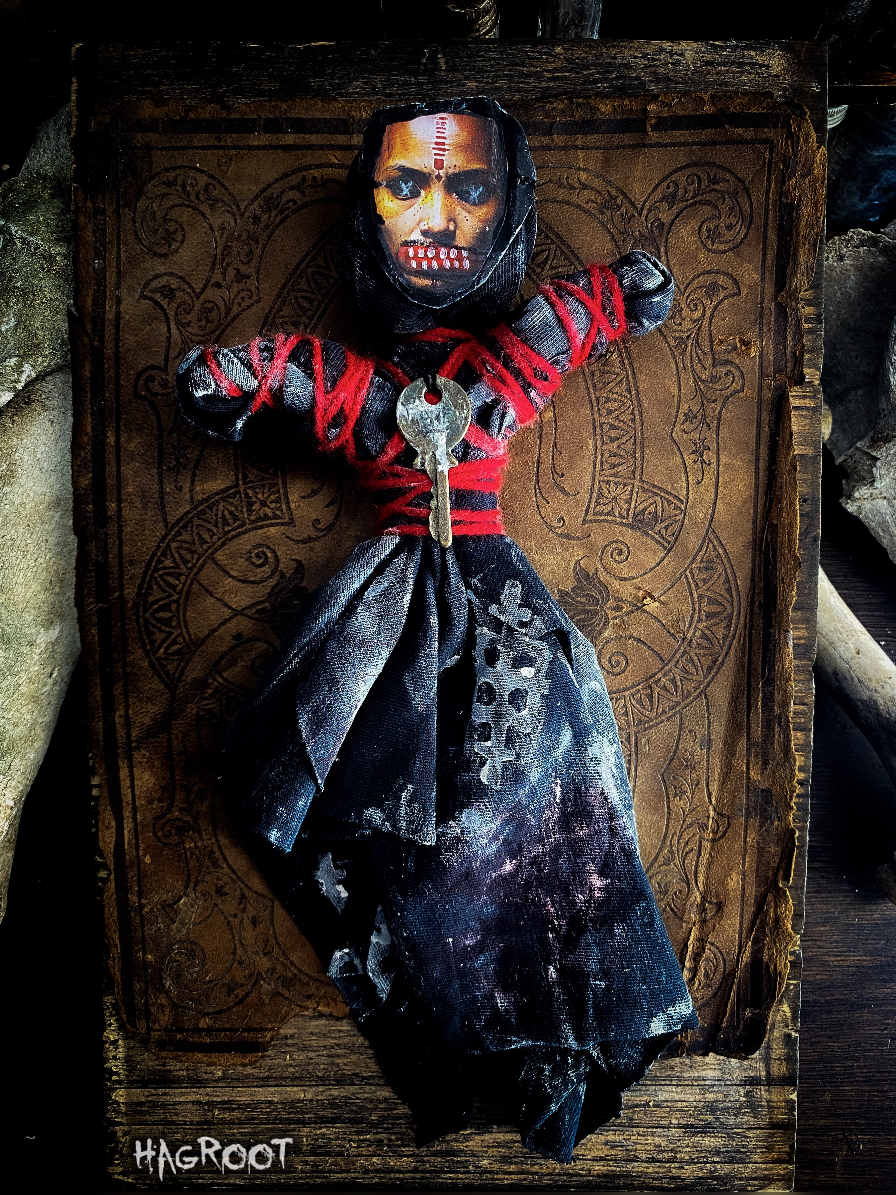 Handcrafted Conjure Doll  - Folk Art Voodoo Poppet for Creative Abundance, Rootwork, Ritual + Manifestation - Outsider Art Doll