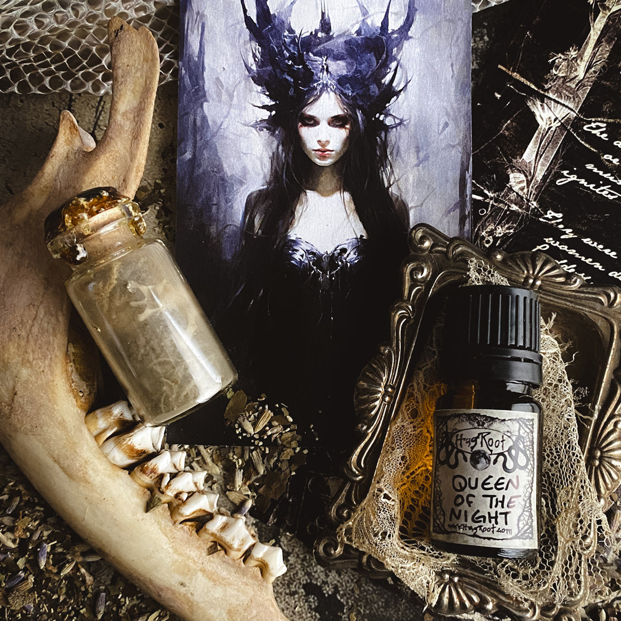 QUEEN OF THE NIGHT-(Dark Chocolate, Blood Orange, Frankincense Tears, Dark Spices, Forest)-Perfume, Cologne, Anointing, Ritual Oil