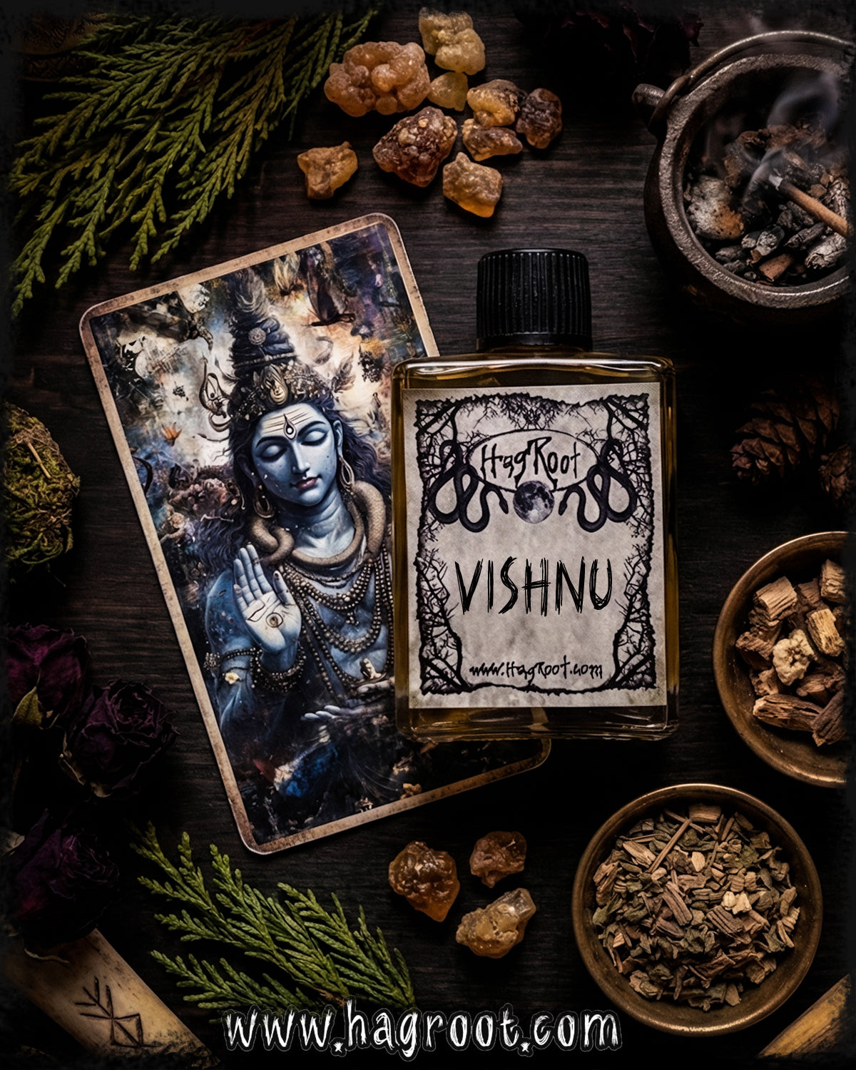 VISHNU-(Cedar, Amber, Musk, Patchouli, Cypress, Palo Santo)-Perfume, Cologne, Anointing, Ritual Oil