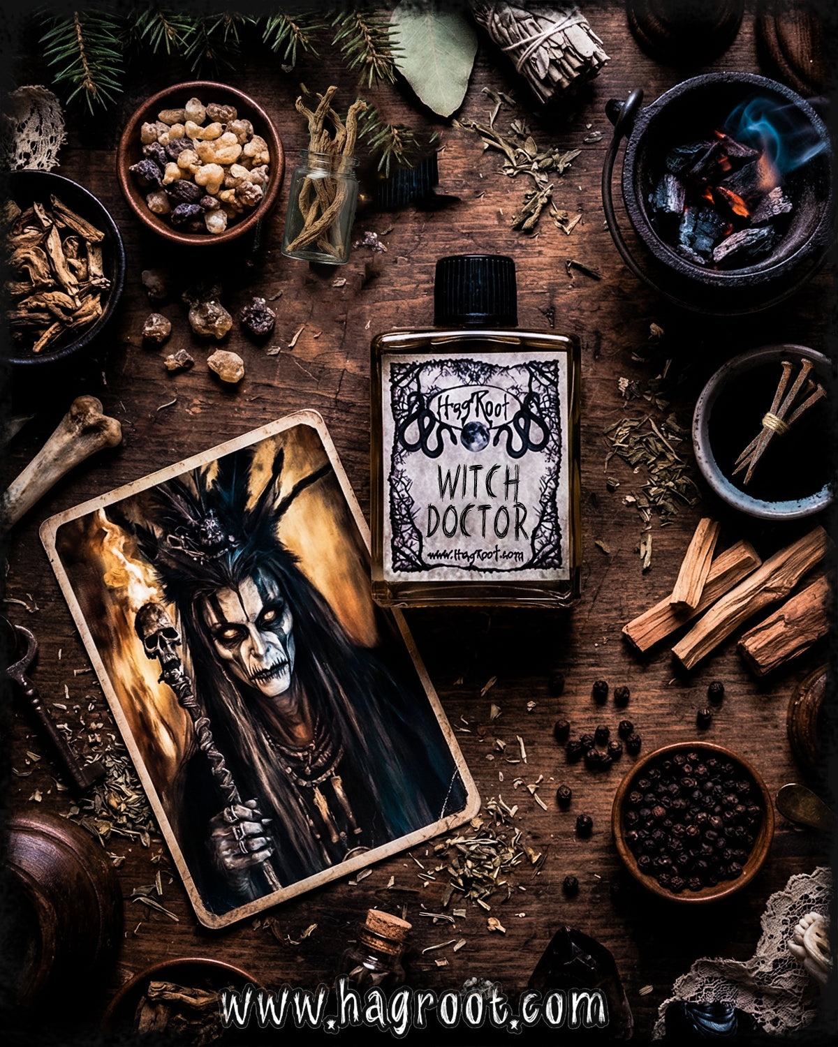 WITCH DOCTOR-(Balsam Fir, Sage, Eucalyptus, Palmarosa, Ylang Ylang, Sandalwood, Black Pepper)-Perfume, Cologne, Anointing, Ritual Oil
