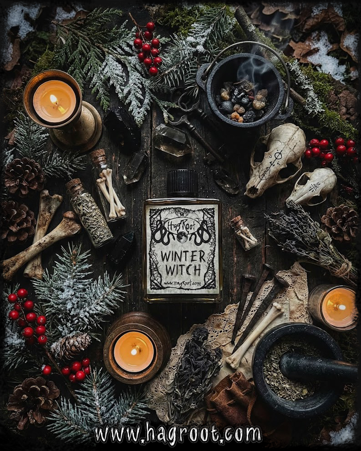 WINTER WITCH-(Peppermint, Cedar, Pine, Roasted Marshmallows)-Perfume, Cologne, Anointing, Ritual Oil