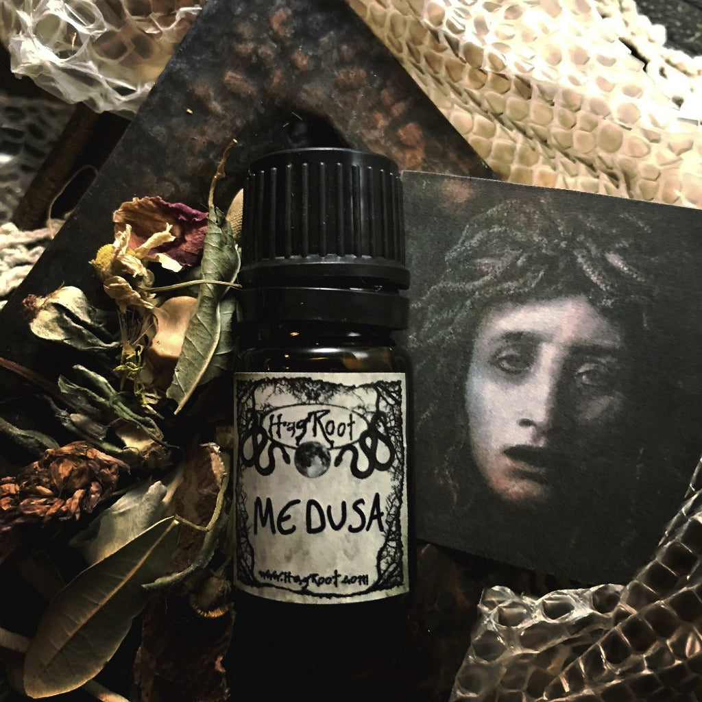 MEDUSA-(Ancient Forests, Blood Red Apples, Herbs, Resins, Spicy Peppers, Caramel, Vanilla)-Perfume, Cologne, Anointing, Ritual Oil