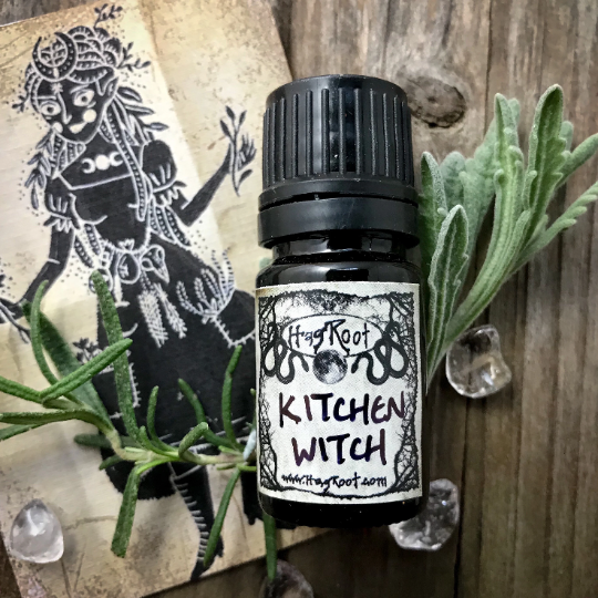 KITCHEN WITCH-(Freshly Picked Herbs and Wood Stove Baked Cinnamon Bread)-Perfume, Cologne, Anointing, Ritual Oil