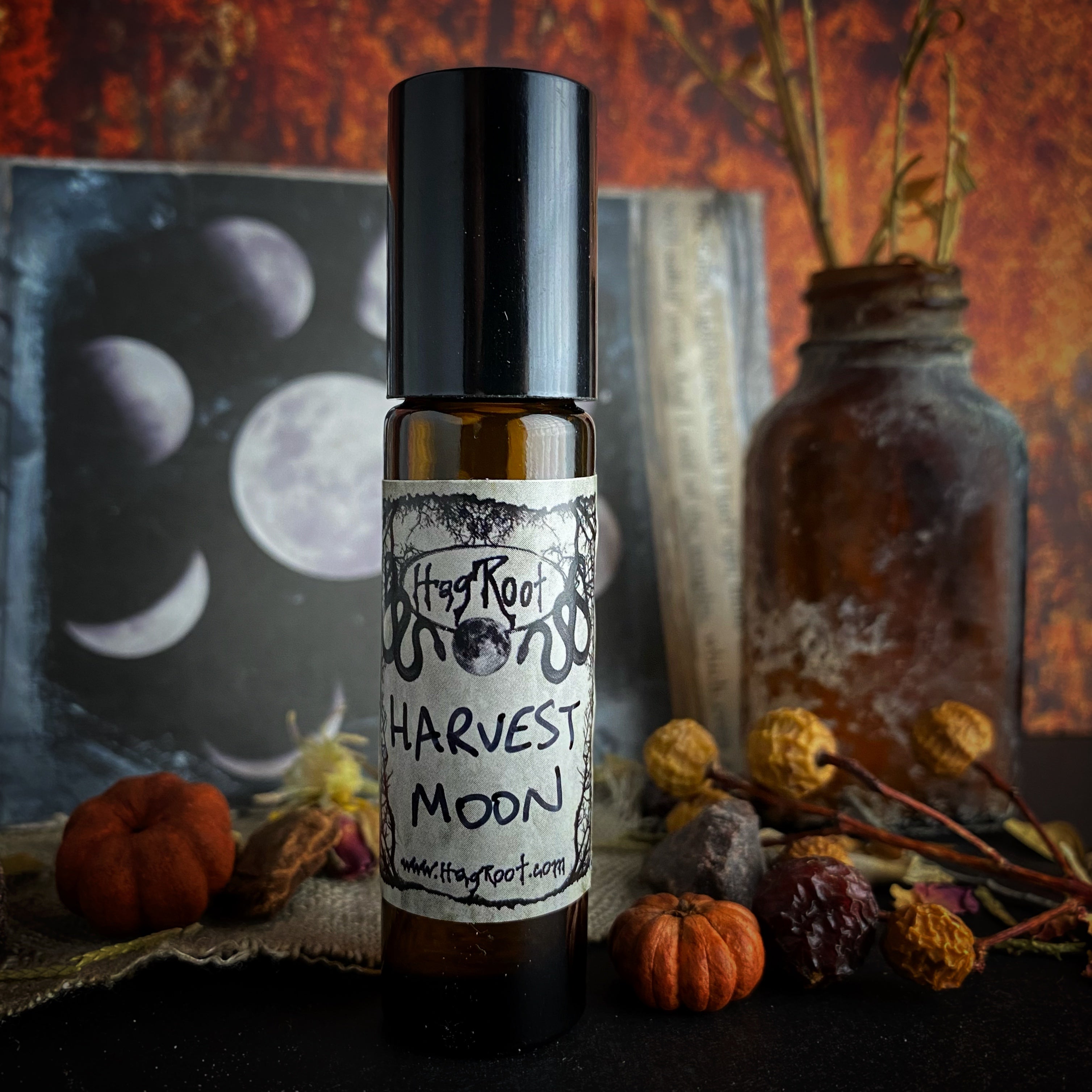 HARVEST MOON-(Pumpkin, Vanilla, Sweet Potato, Fallen Leaves, Brown Sugar, Sandalwood, Musk, Fig)-Perfume, Cologne, Anointing, Ritual Oil