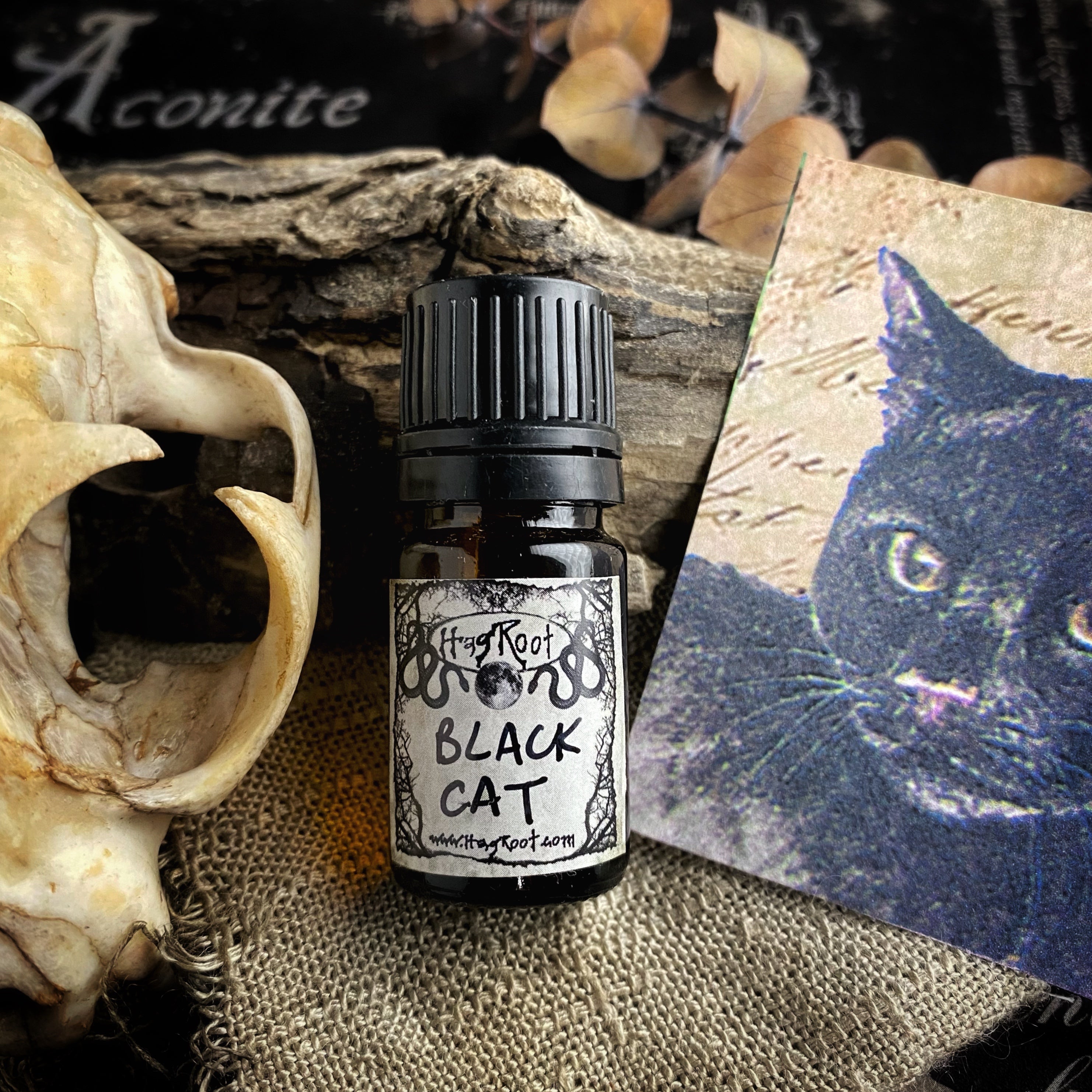 BLACK CAT-(Black Leather, Black Tea Leaves, Dark Patchouli, Smoked Woods)-2021 Edition-Perfume, Cologne, Anointing, Ritual Oil