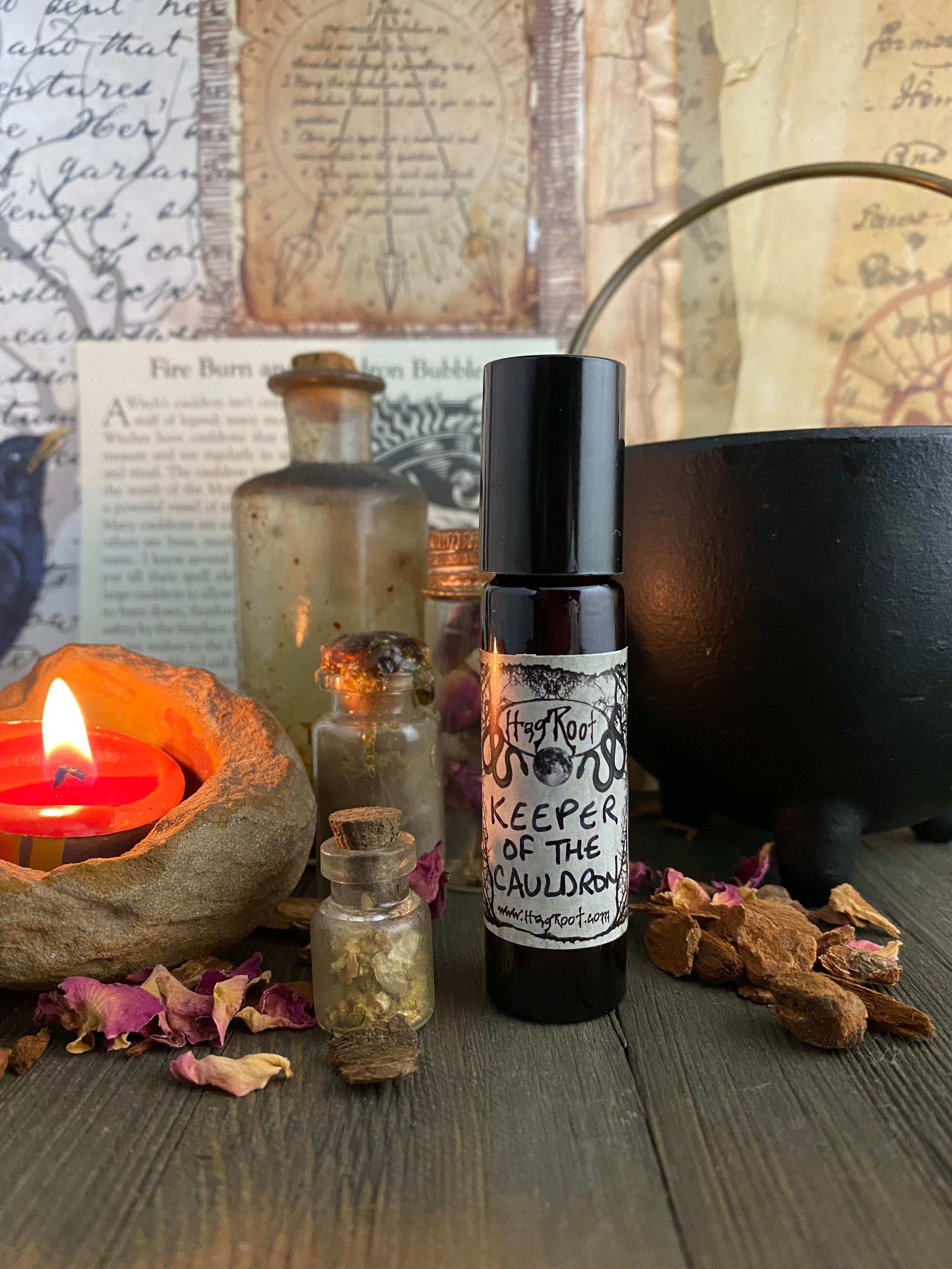 KEEPER OF THE CAULDRON-(Cinnamon, Dark Cocoa, Patchouli, Wood Smoke, Pumpkin, Oakmoss)-Perfume, Cologne, Anointing, Ritual Oil