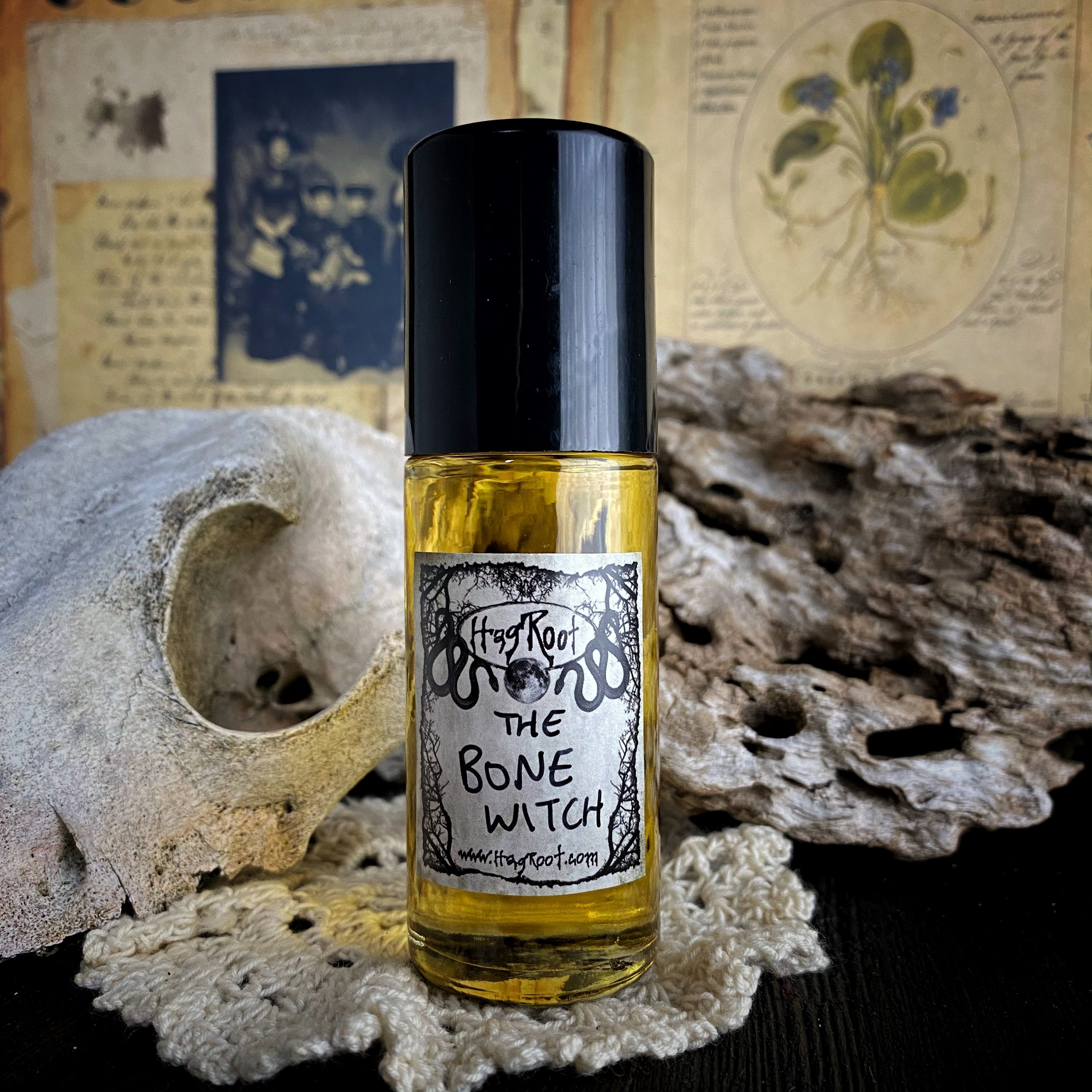 THE BONE WITCH-(Cedar, Oakmoss, Amber, Cypress, Ritual Smoke, Pumpkin, Vanilla, Musk)-Perfume, Cologne, Anointing, Ritual Oil