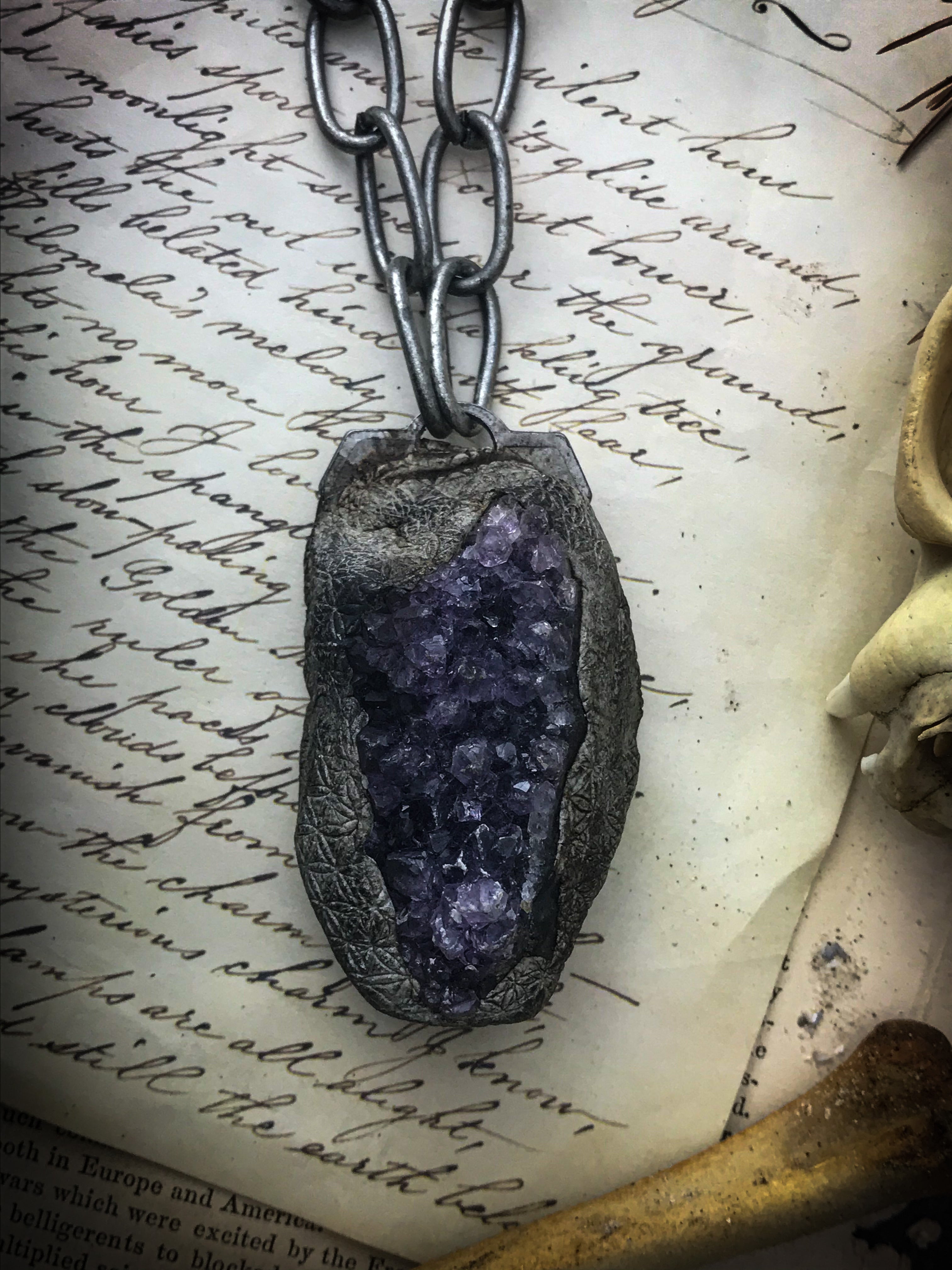 Amethyst Womb Necklace for Oneness and Spiritual Growth