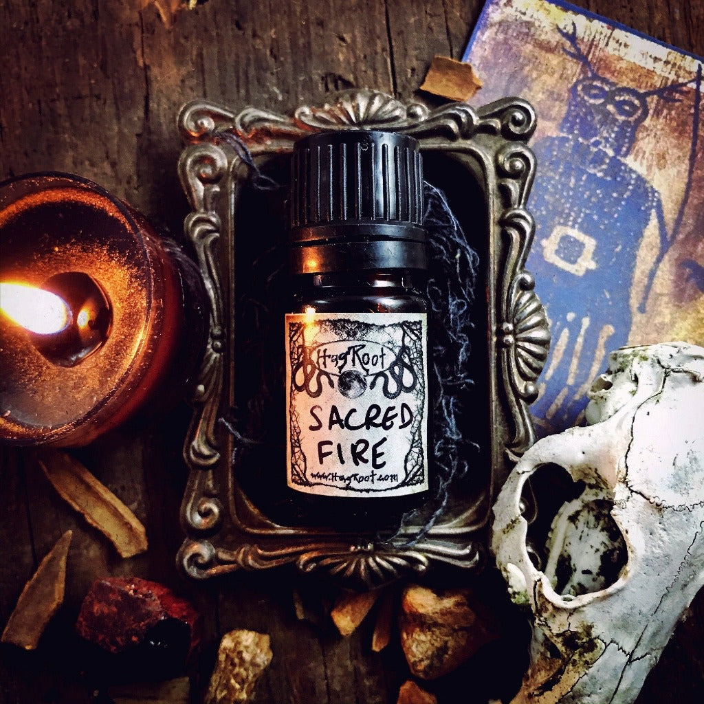 SACRED FIRE-(Smoked Wood, Rich Spices, Dark Florals)-Perfume, Cologne, Anointing, Ritual Oil