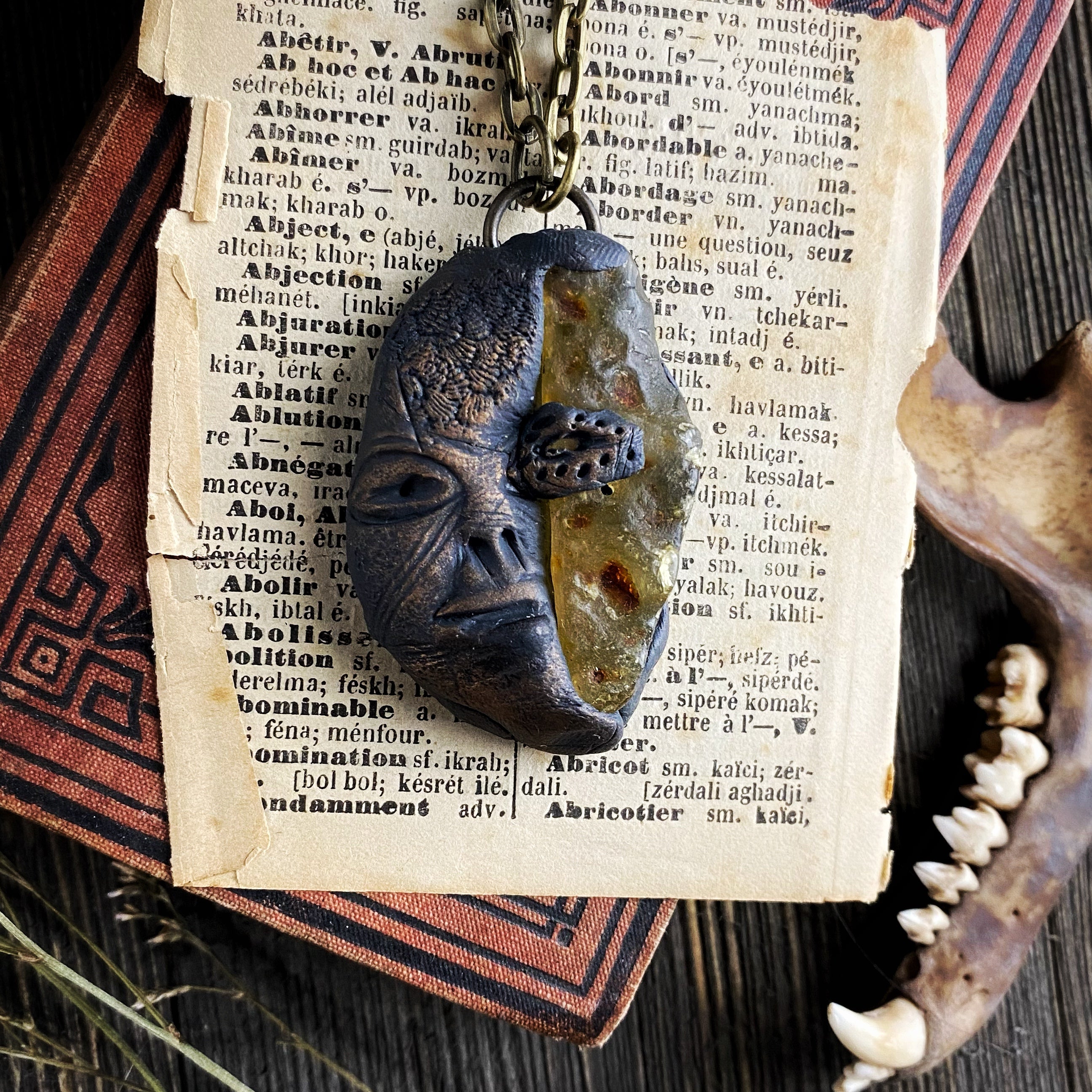 Spirit of the Forest Necklace with Amber