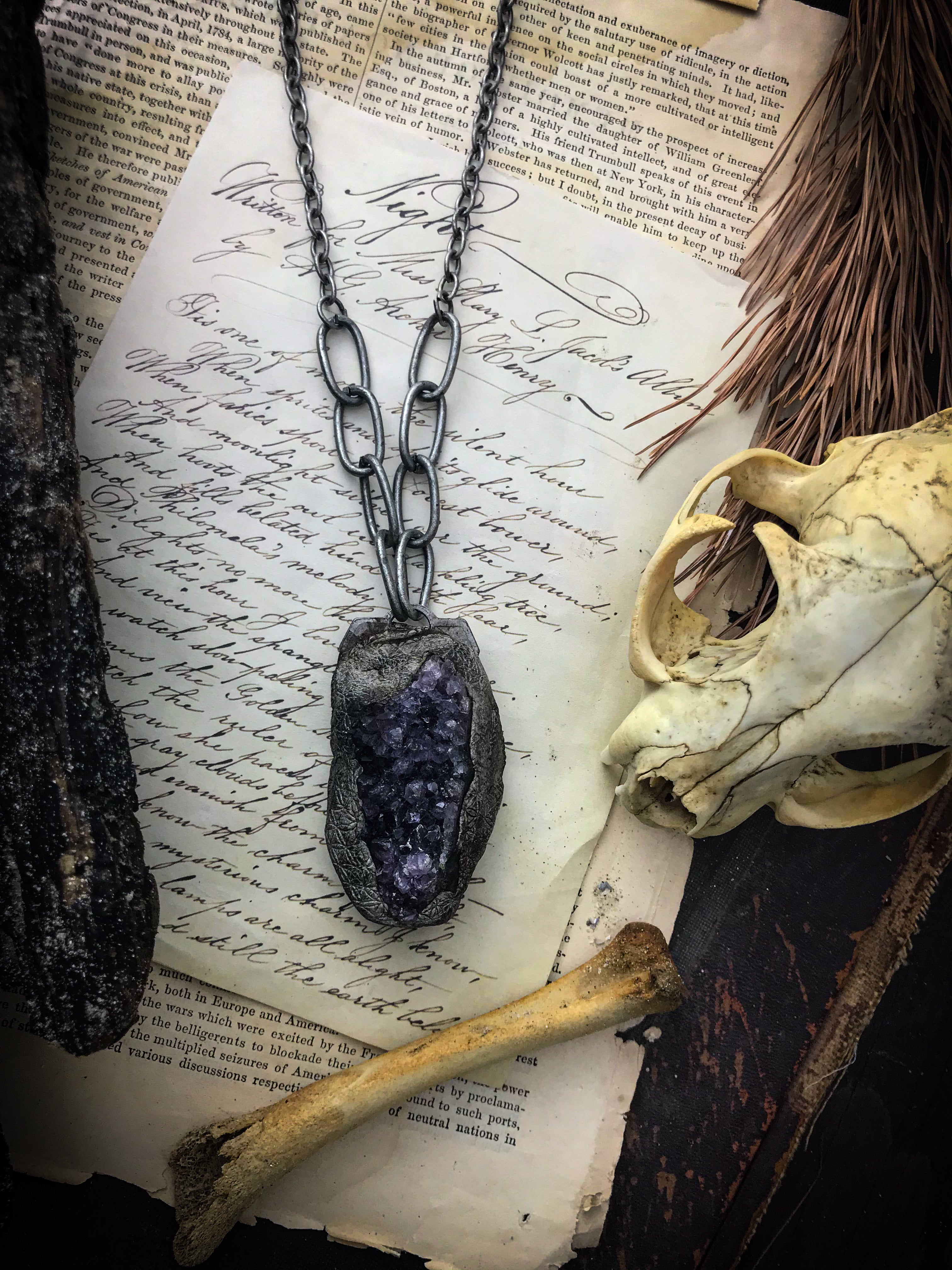 Amethyst Womb Necklace for Oneness and Spiritual Growth