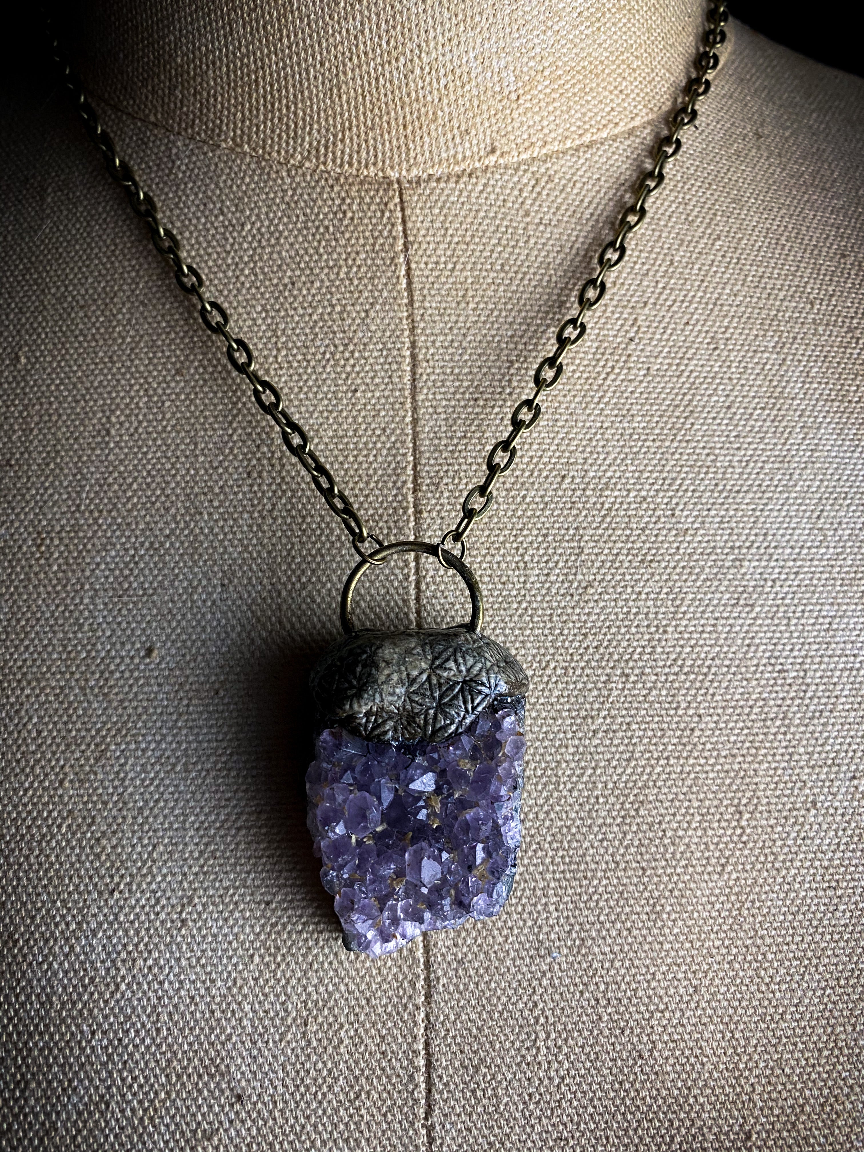 Flower of Life Necklace with Amethyst