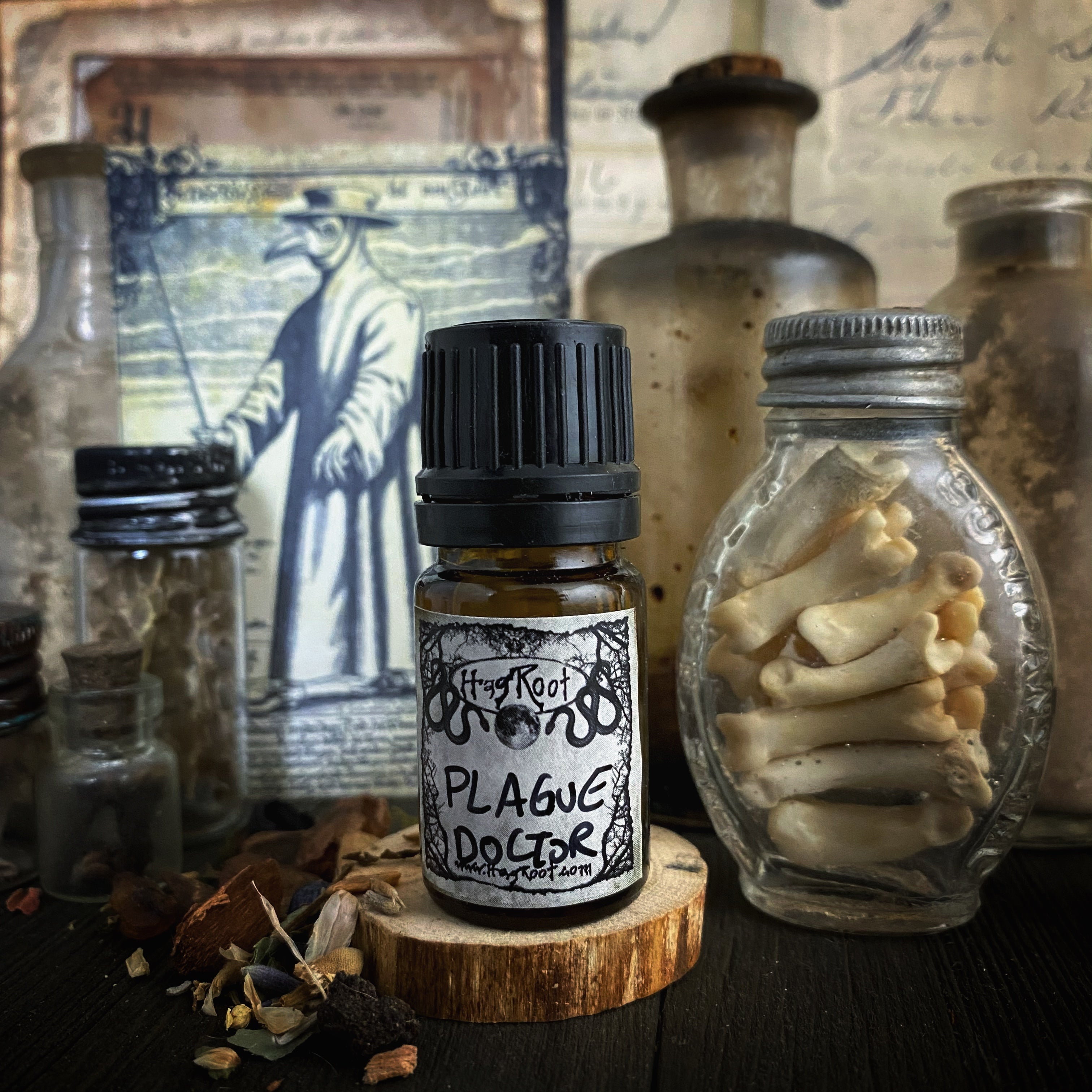 PLAGUE DOCTOR-(Oakmoss, Rosemary, Black Tea Leaves, Vetiver, Allspice, Tobacco, Ravensara, Frankincense)-Perfume, Cologne, Anointing, Ritual Oil