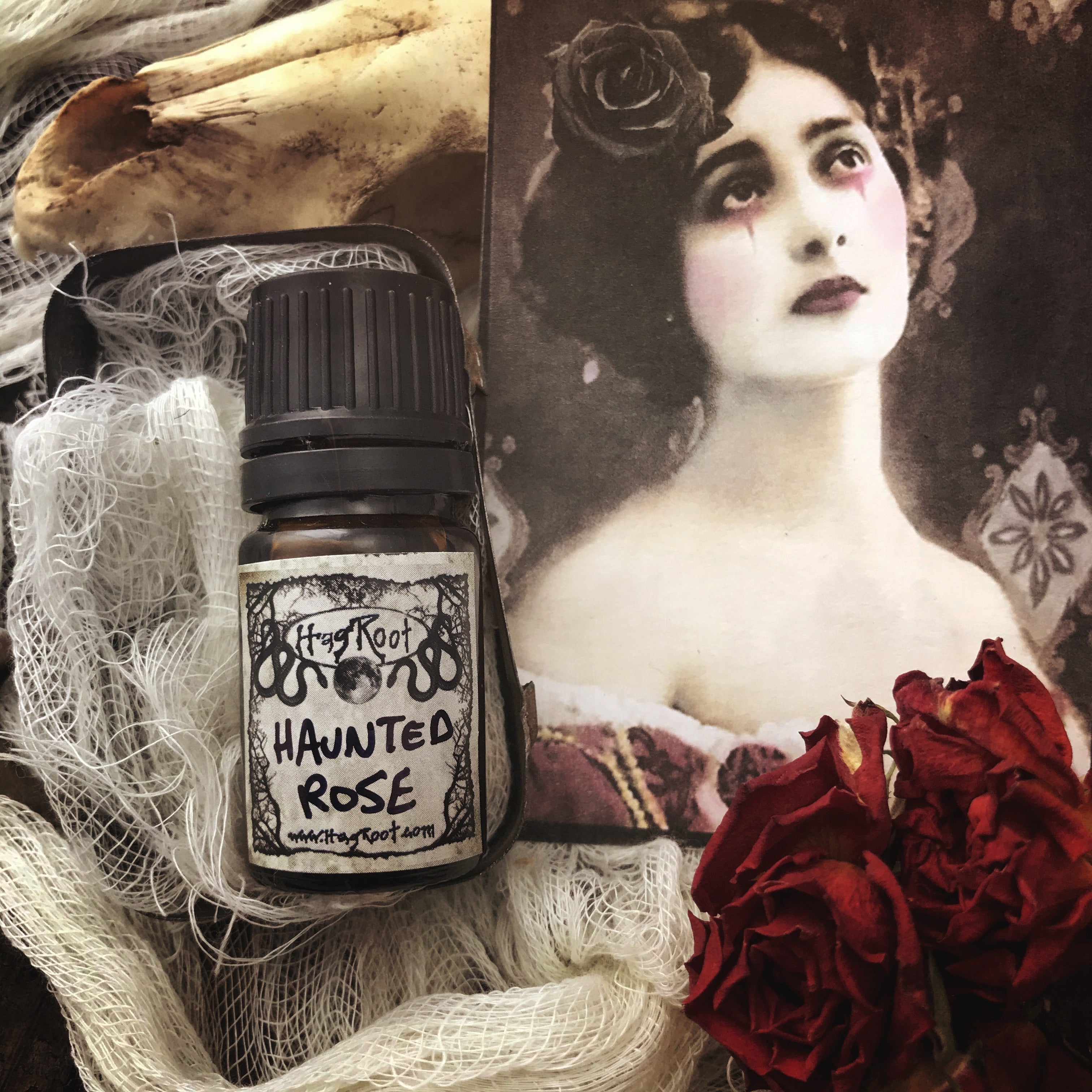 HAUNTED ROSE-(Rose, Leather, Cinnamon, Patchouli, Champaca Flowers)-Perfume, Cologne, Anointing, Ritual Oil