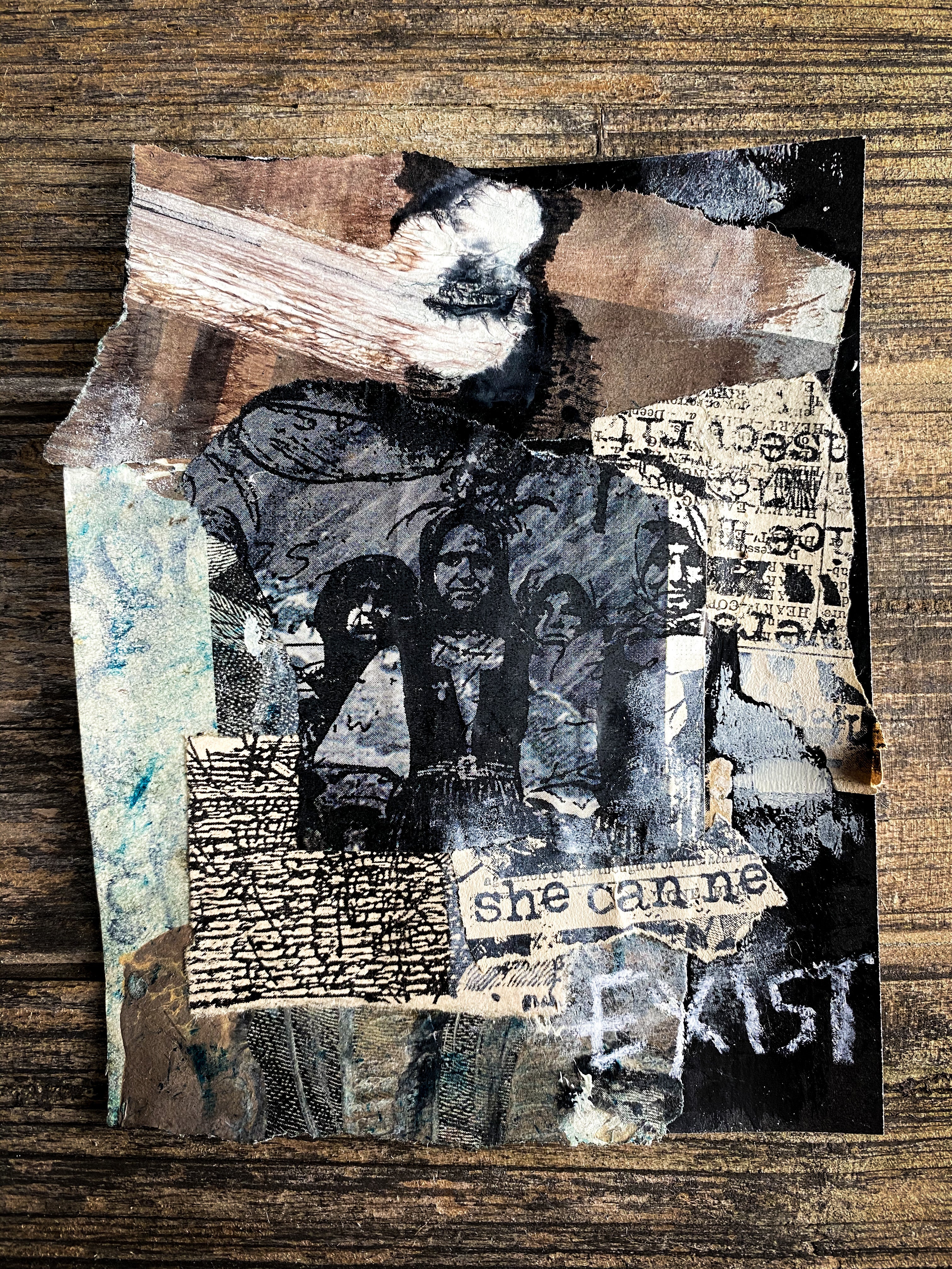 She Can Exist - Original Mixed Media Collage