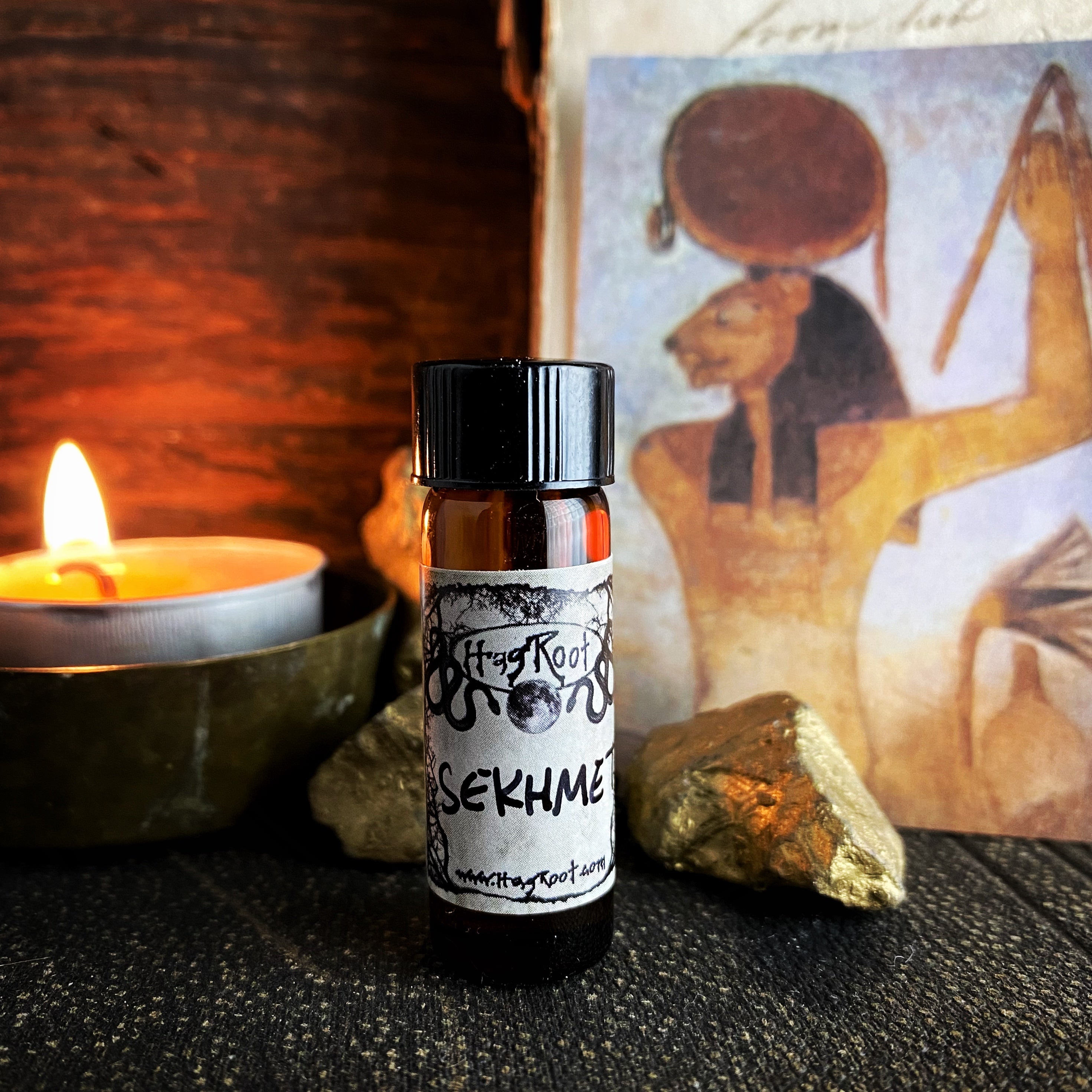 SEKHMET- (Cardamom, Neroli, Sandalwood, Cassia, Mahogany, Vanilla, Oak, Fig, Blood Orange, Pumpkin)-Perfume, Cologne, Anointing, Ritual Oil