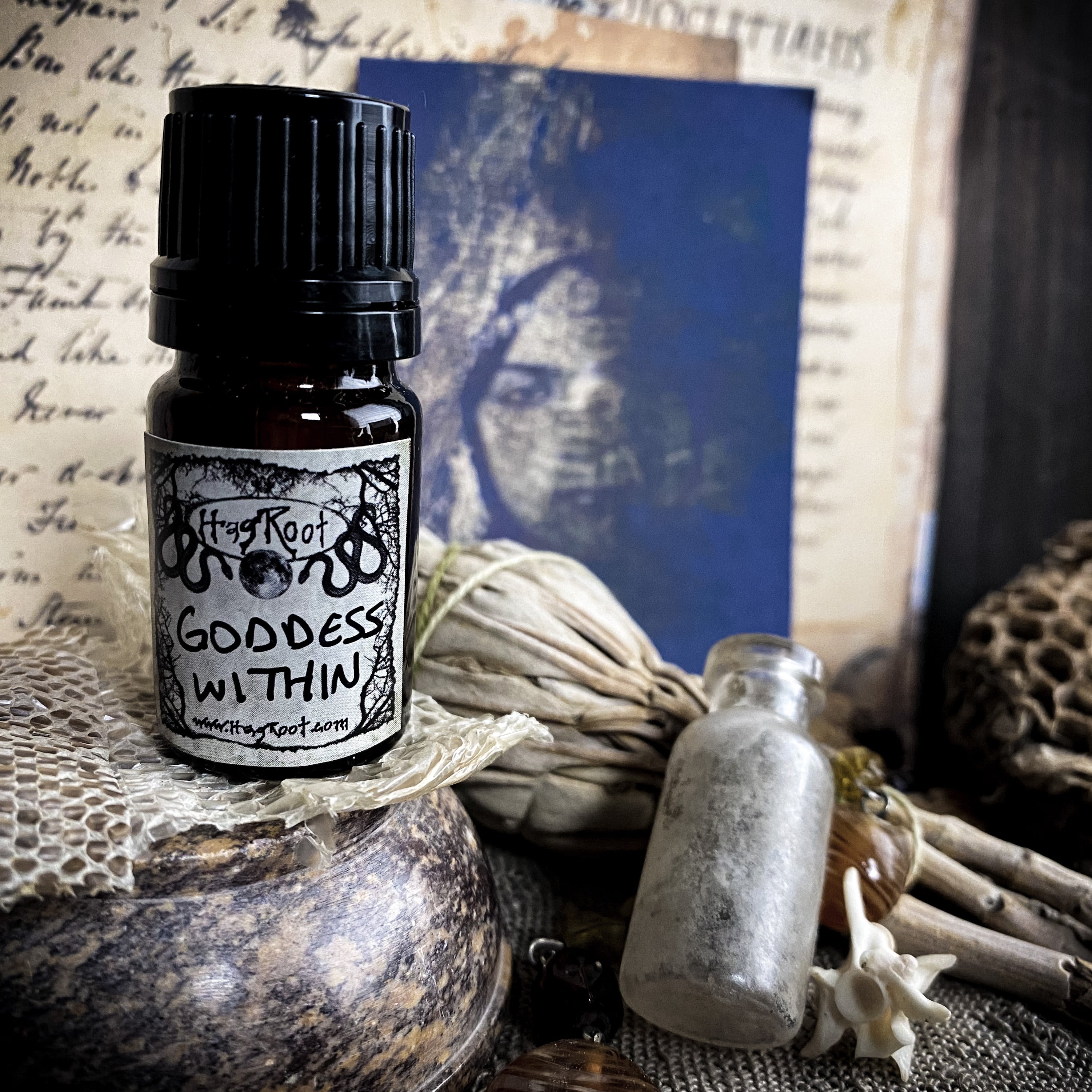 GODDESS WITHIN-(Patchouli, Bergamot, Clove, Lavender)-Perfume, Anointing,  Ritual Oil for Confidence, Strength, Motivation, Clarity, Balance and