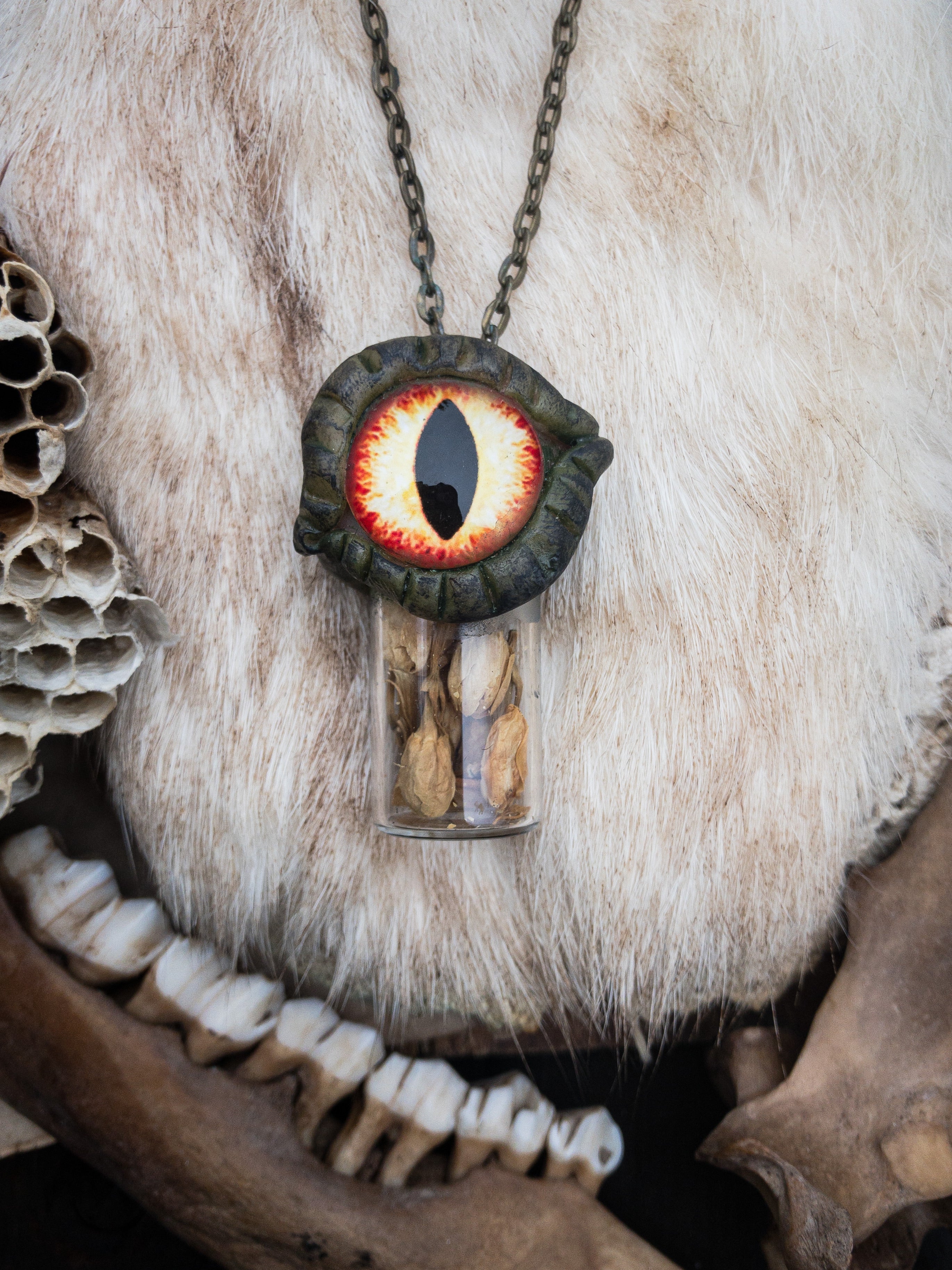 Reptilian Eye Necklace for Higher Consciousness and Soul Love