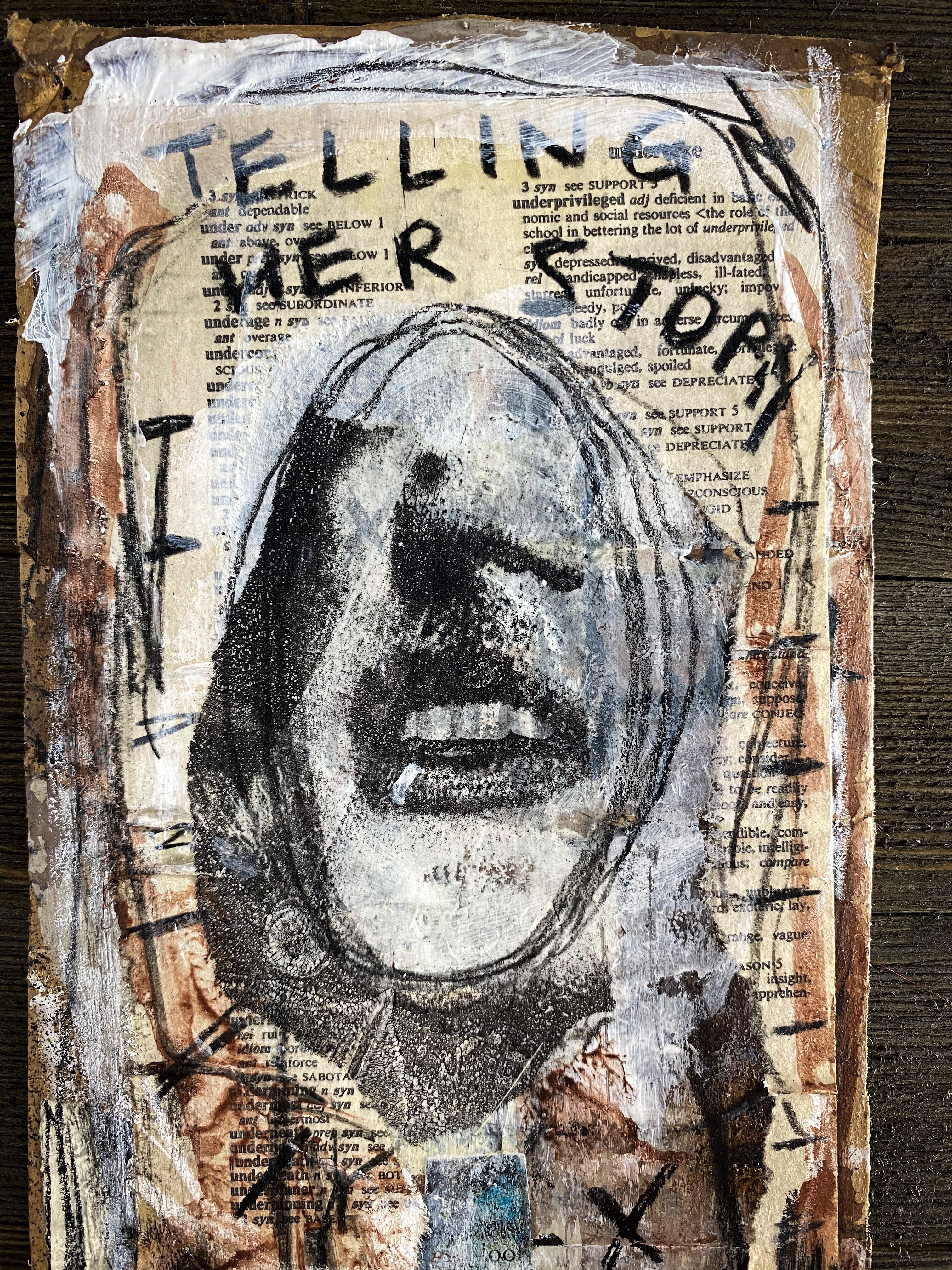 Telling Her Story - Original Mixed Media Collage