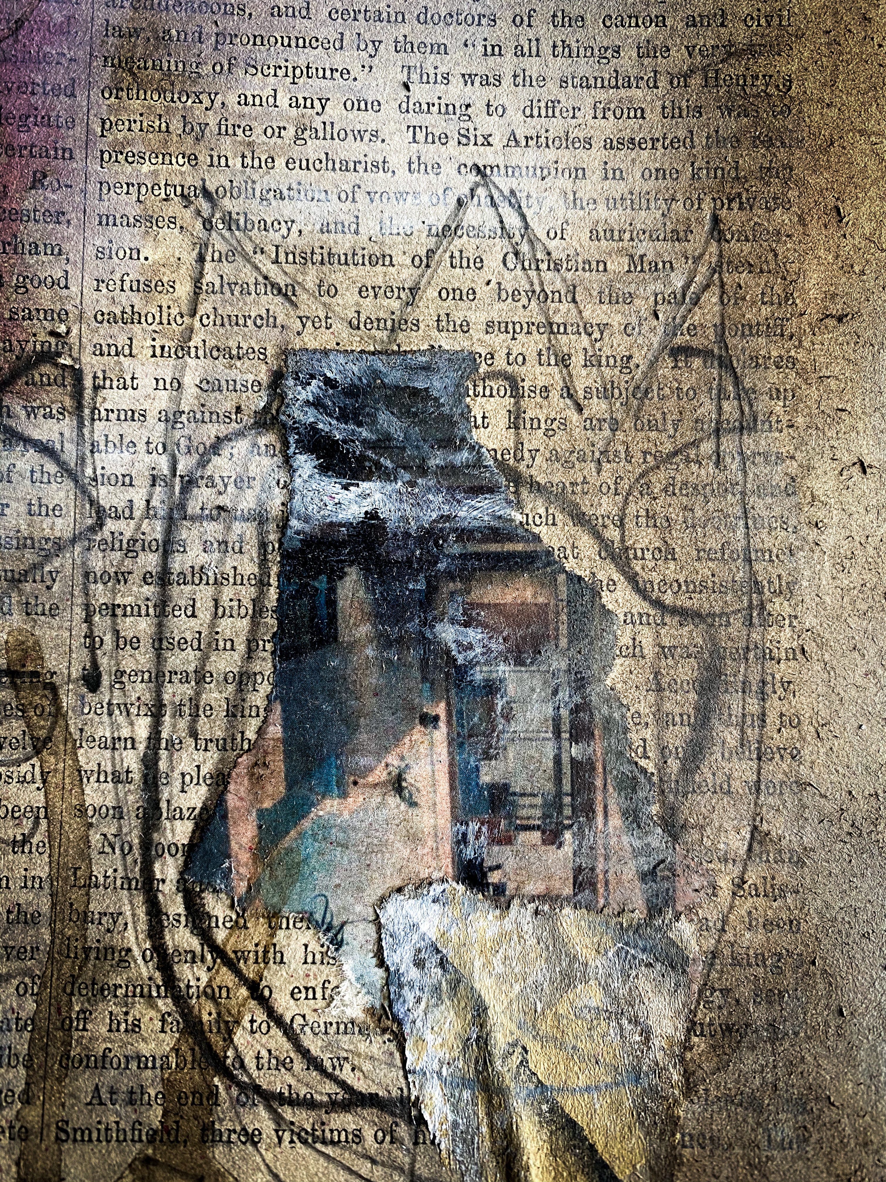 Searching - Original Mixed Media Collage