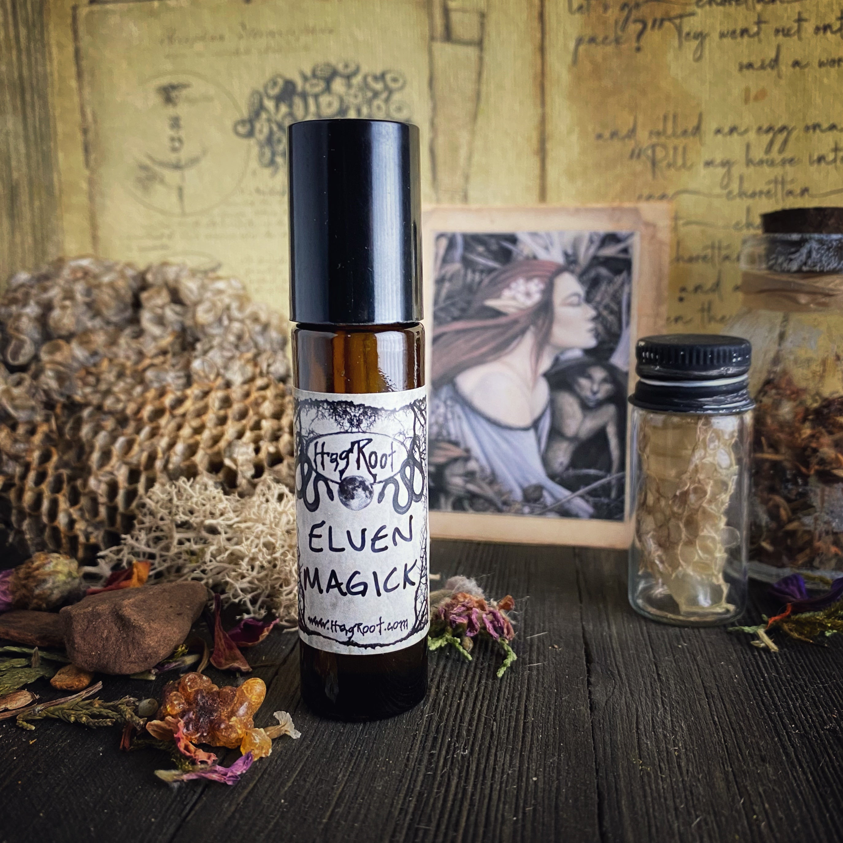 ELVEN MAGICK-(Pepperberry, Black Pine, Patchouli, Saffron, Frankincense, Black Grapes, Vetiver, Pumpkin)-Perfume, Cologne, Anointing, Ritual Oil