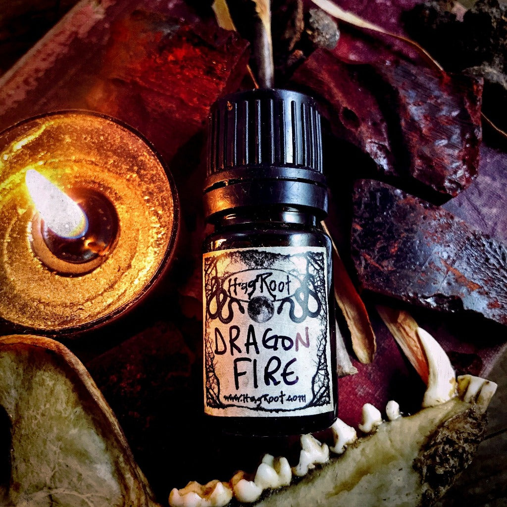 DRAGON FIRE-(Dragon's Blood, Charred Wood, Musk)-Perfume, Cologne, Anointing, Ritual Oil