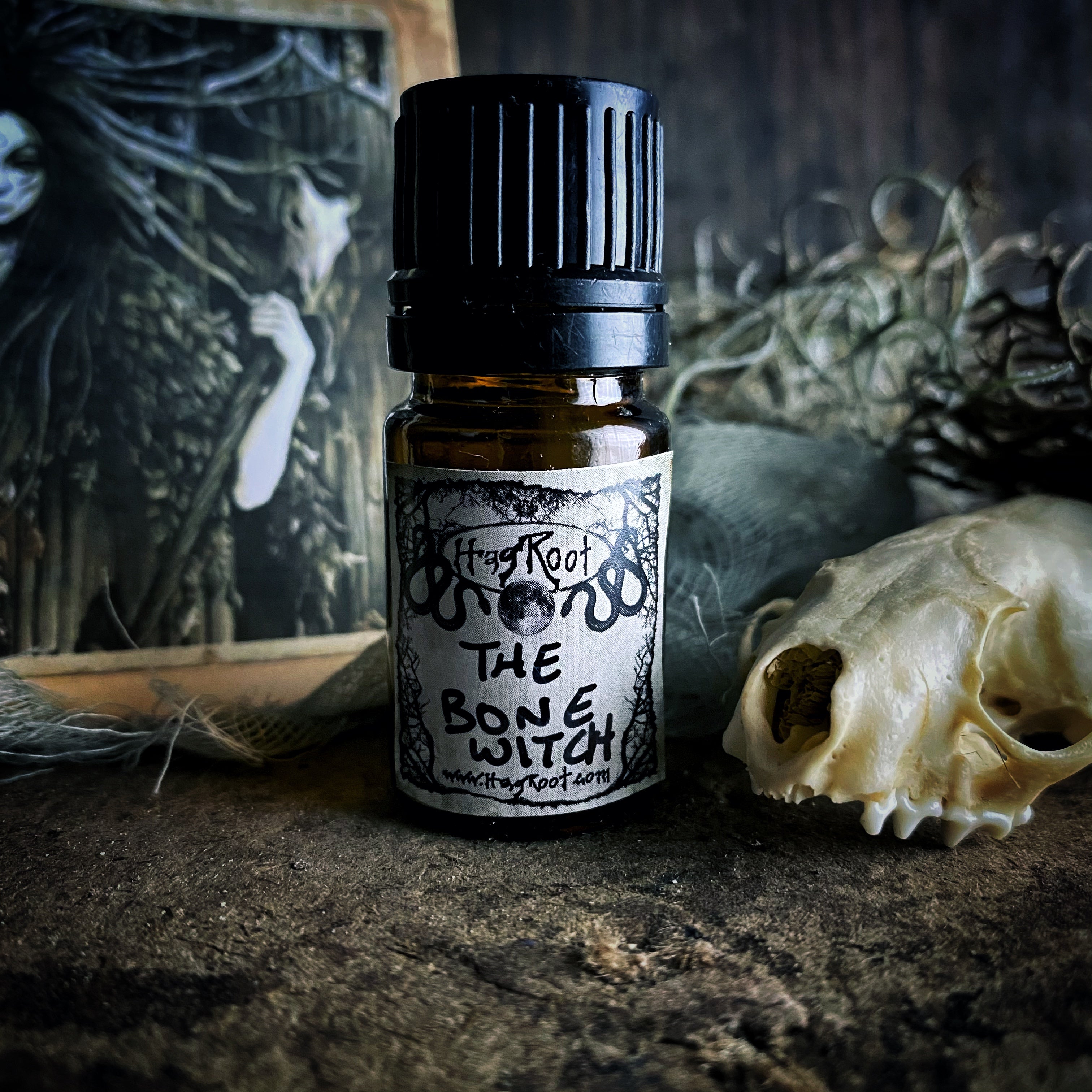 THE BONE WITCH-(Cedar, Oakmoss, Amber, Cypress, Ritual Smoke, Pumpkin, Vanilla, Musk)-Perfume, Cologne, Anointing, Ritual Oil