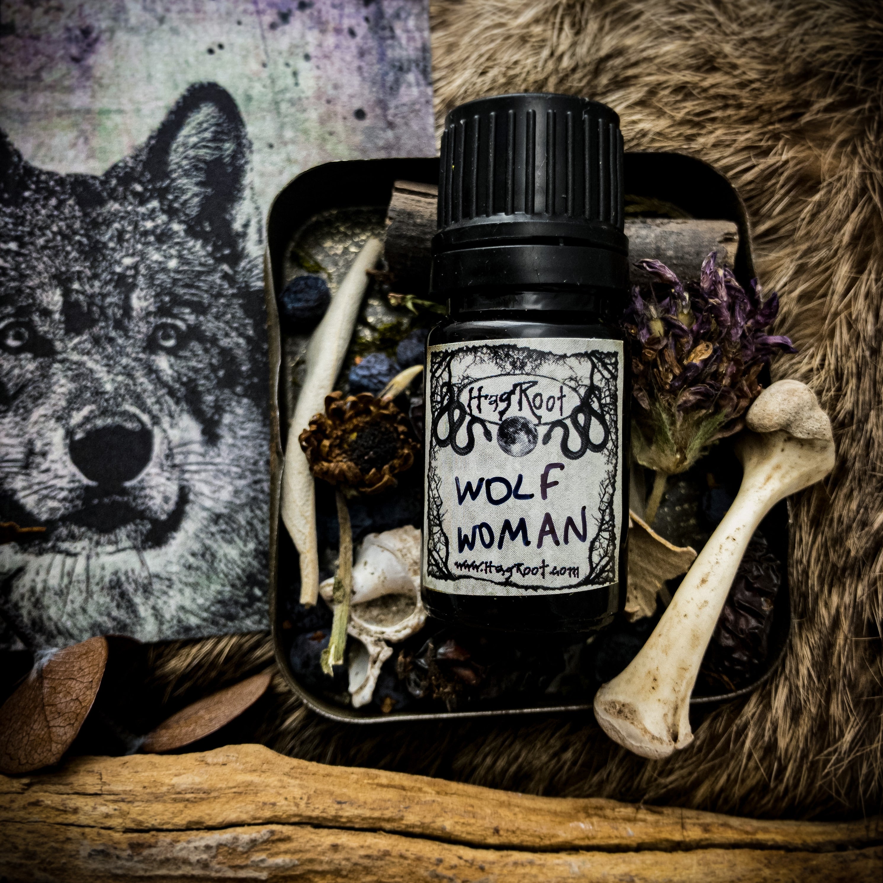 WOLF WOMAN-(Vetiver, Vanilla, Musk, Myrrh, Coumarin, White Sage, Pinion Wood, Amber, Cedar)-Perfume, Cologne, Anointing, Ritual Oil