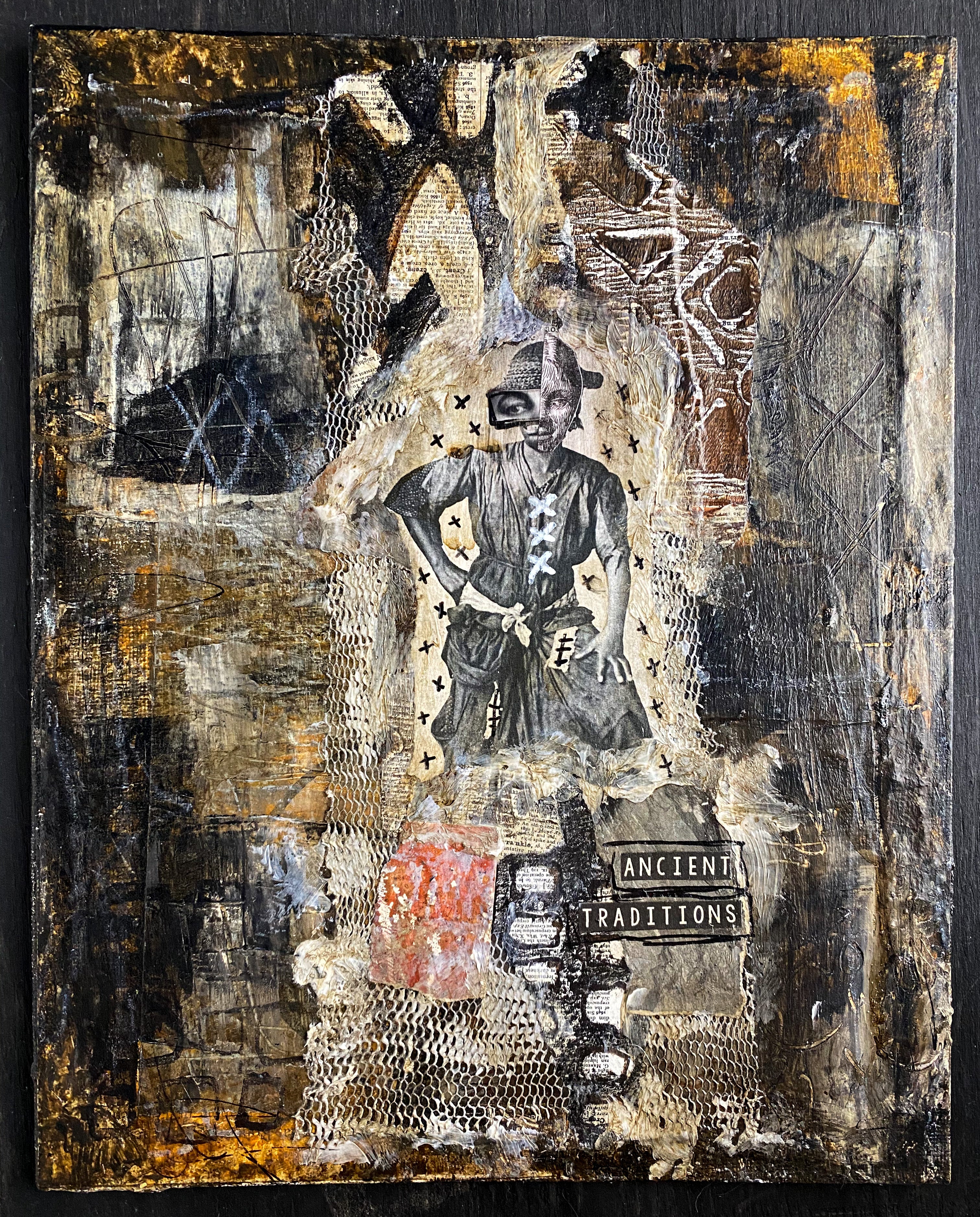 Ancient Traditions - Original Mixed Media Collage