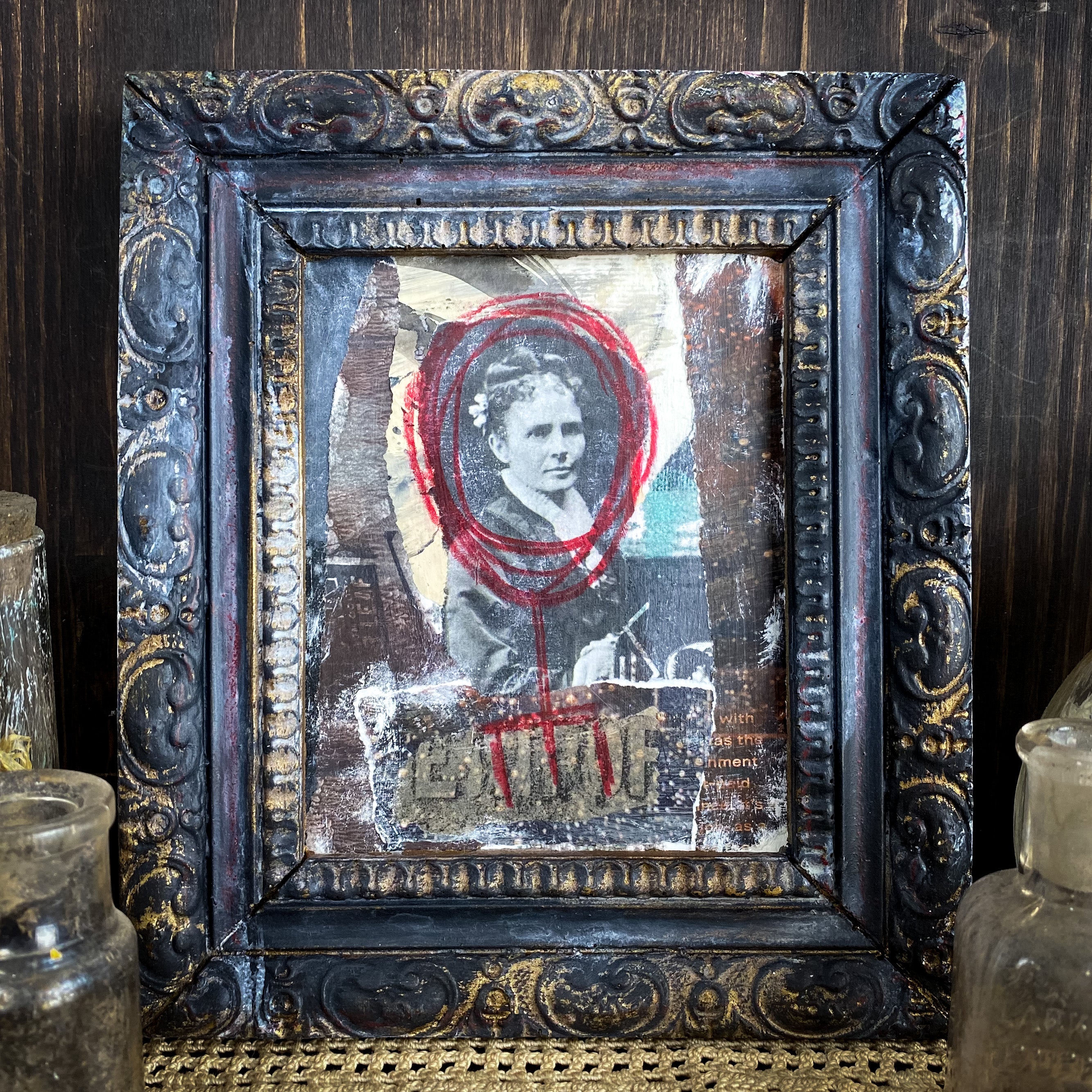 The Mother Wound - Framed Mixed Media Collage