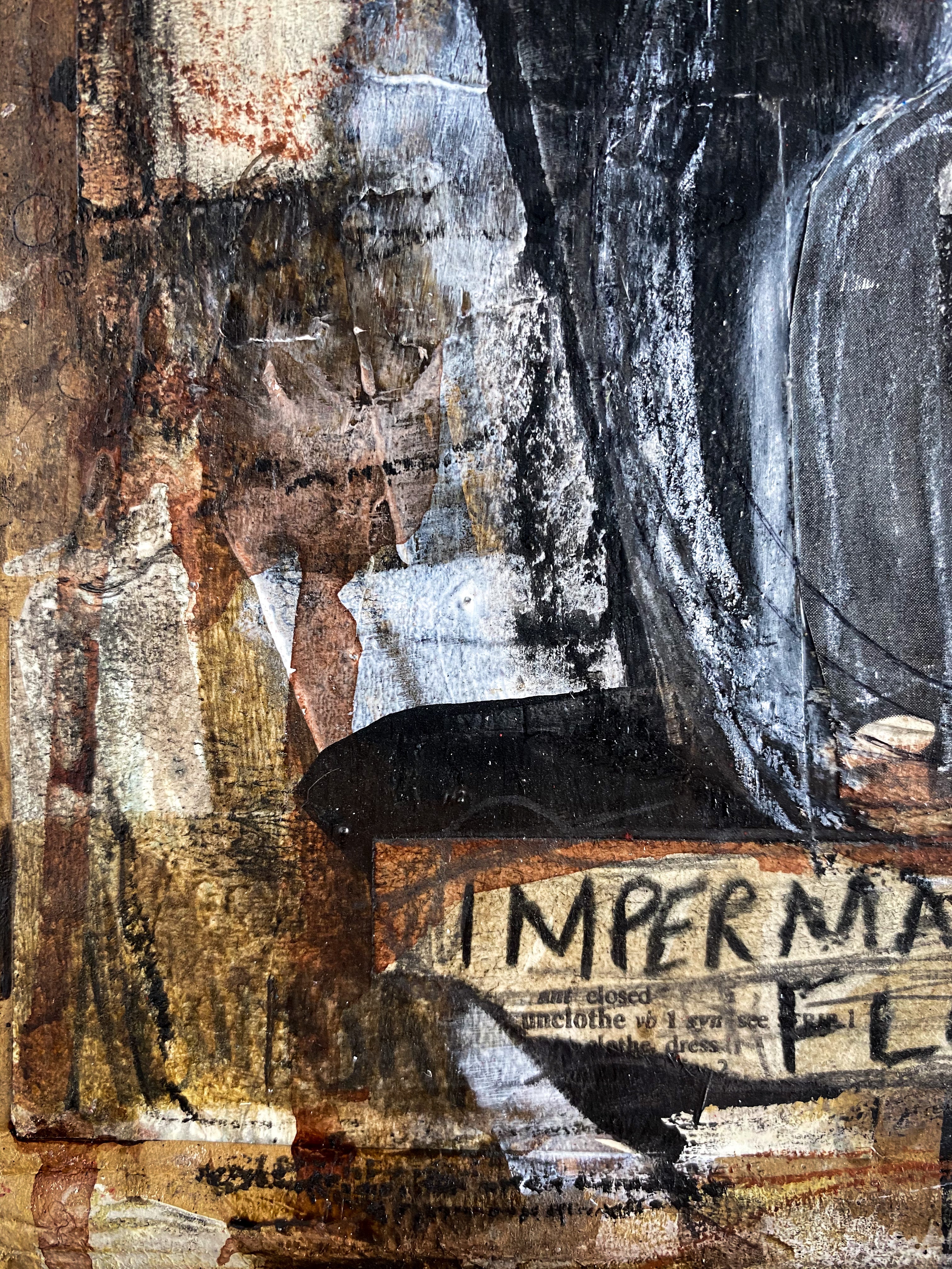 Impermanent Flow - Original Mixed Media Collage