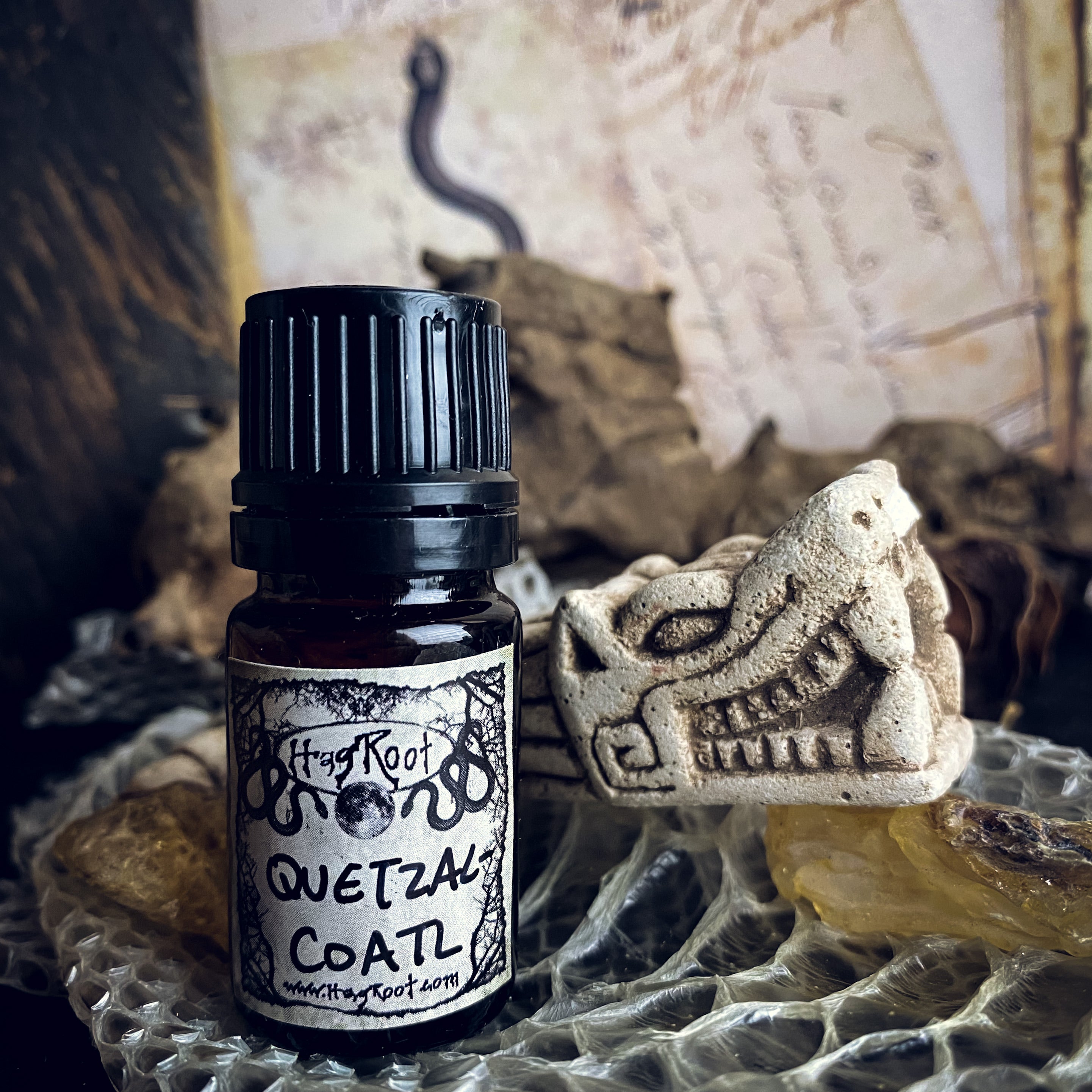 QUETZALCOATL - (Vetiver, Labdanum, Musk, Tobacco, Sandalwood, Hay, Dragon’s Blood)-Perfume, Cologne, Anointing, Ritual Oil