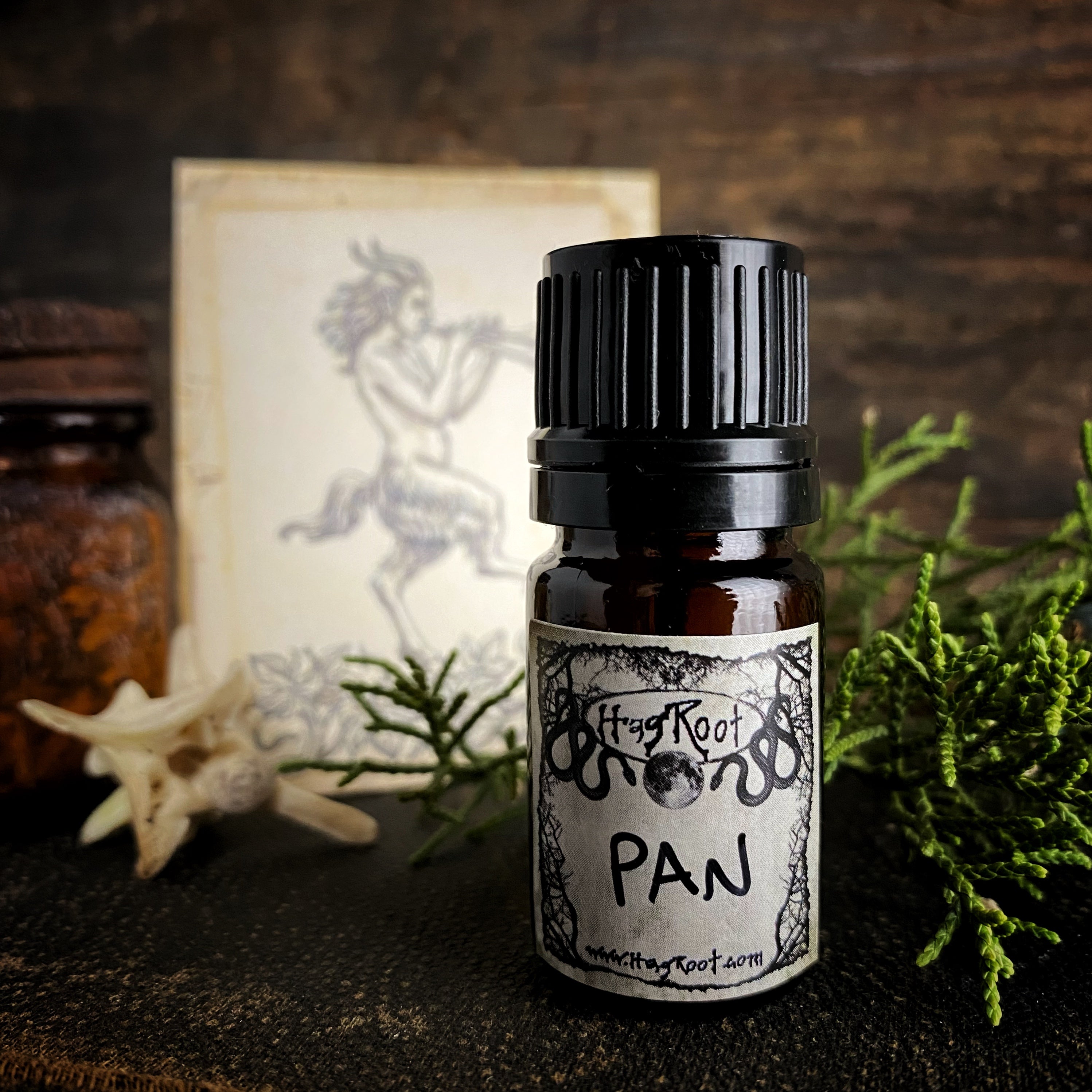 PAN-(Pine, Cedar, Patchouli, Oakmoss, Bourbon, Bay Leaves, Musk)-Perfume, Cologne, Anointing, Ritual Oil