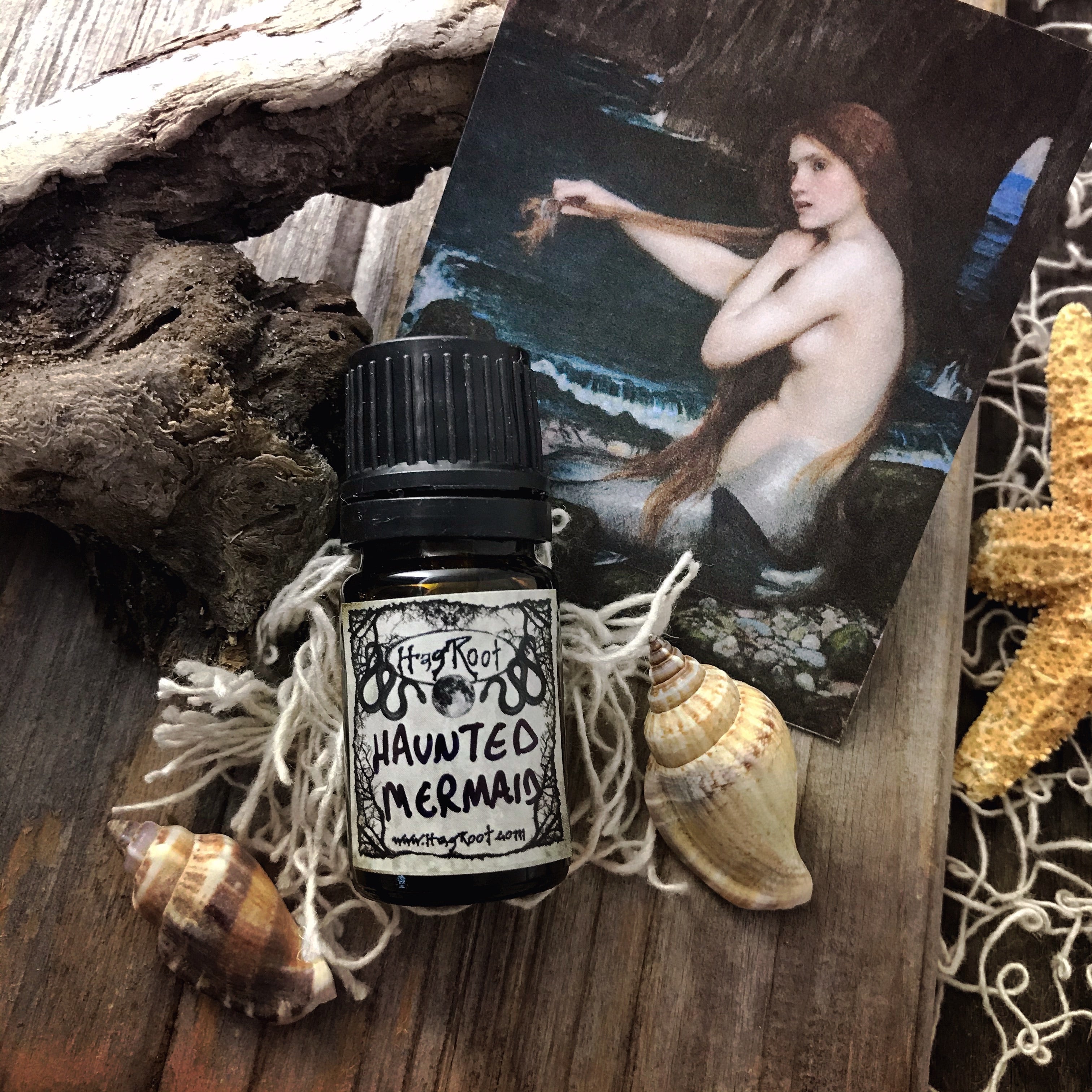 HAUNTED MERMAID-(Sea Moss, Driftwood, Sandalwood, Coconut, Jasmine)-Perfume, Cologne, Anointing, Ritual Oil