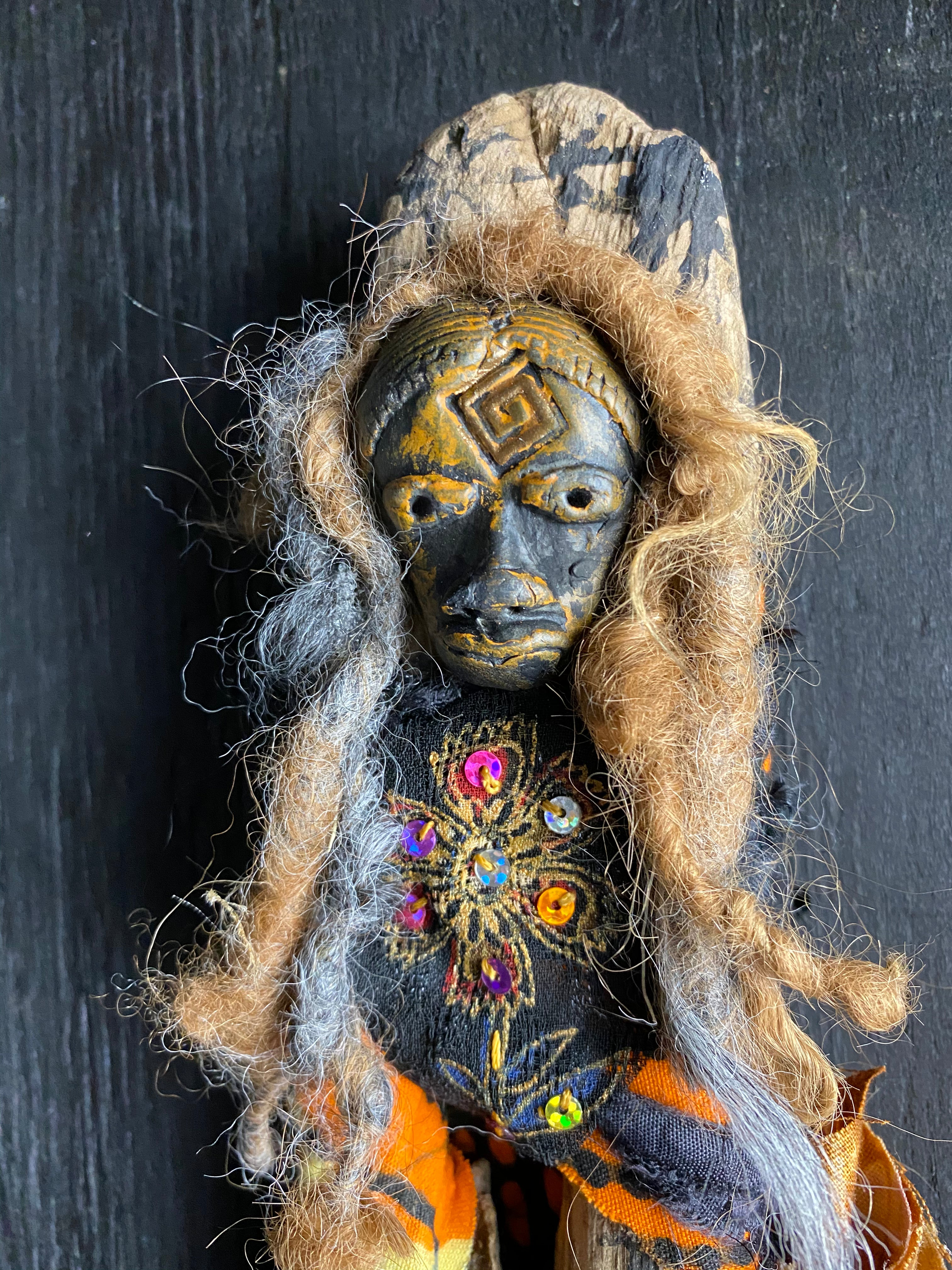 A Light in the Dark Conjure Doll for Uplifting the Soul and Creativity - Spirit Doll - Medicine Doll - JuJu Doll - Women of the World Series