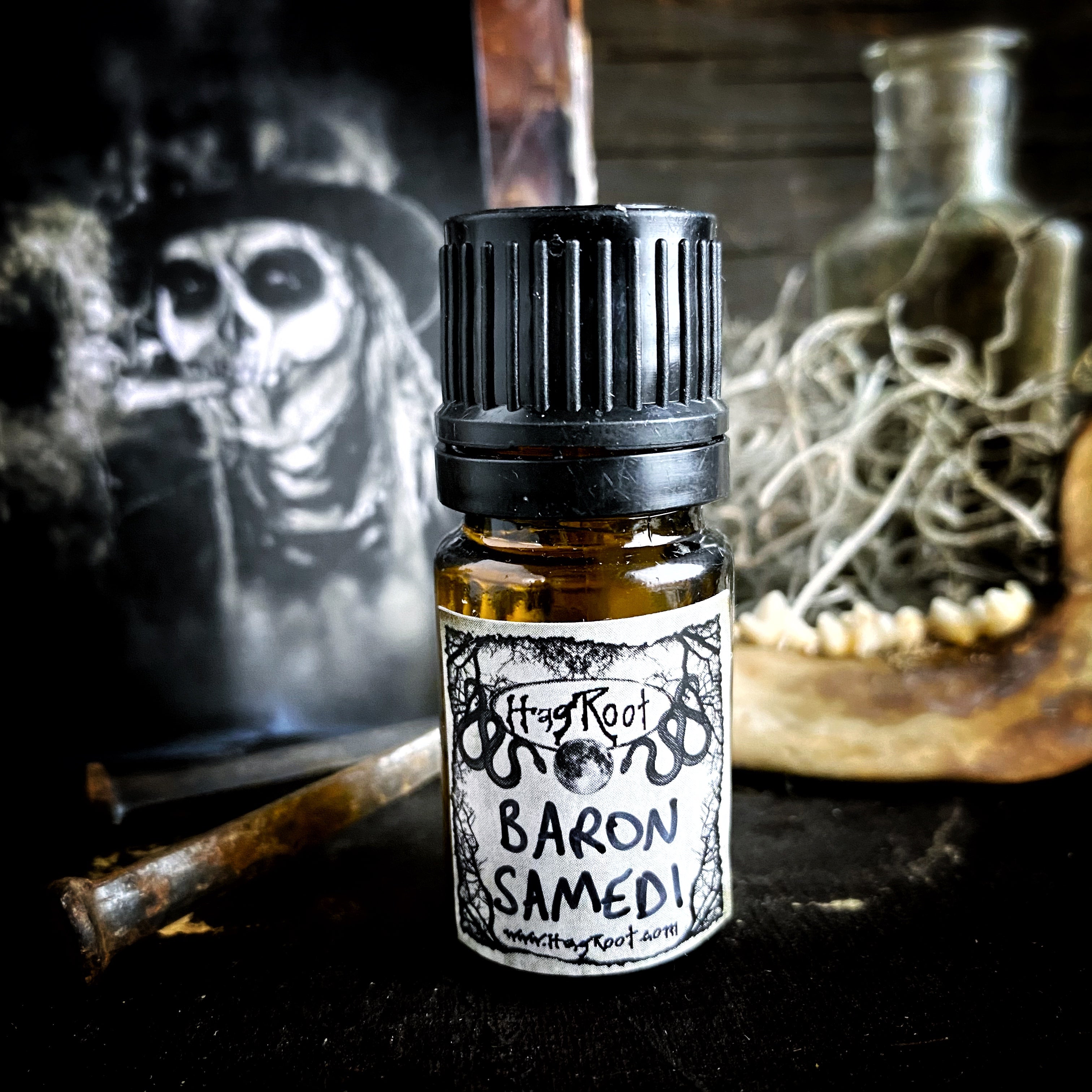 BARON SAMEDI-(Leather, Sandalwood, Birch Tar, Rum, Cedar, Honey, Oakmoss, Vetiver, Tobacco, Musk)-Perfume, Cologne, Anointing, Ritual Oil