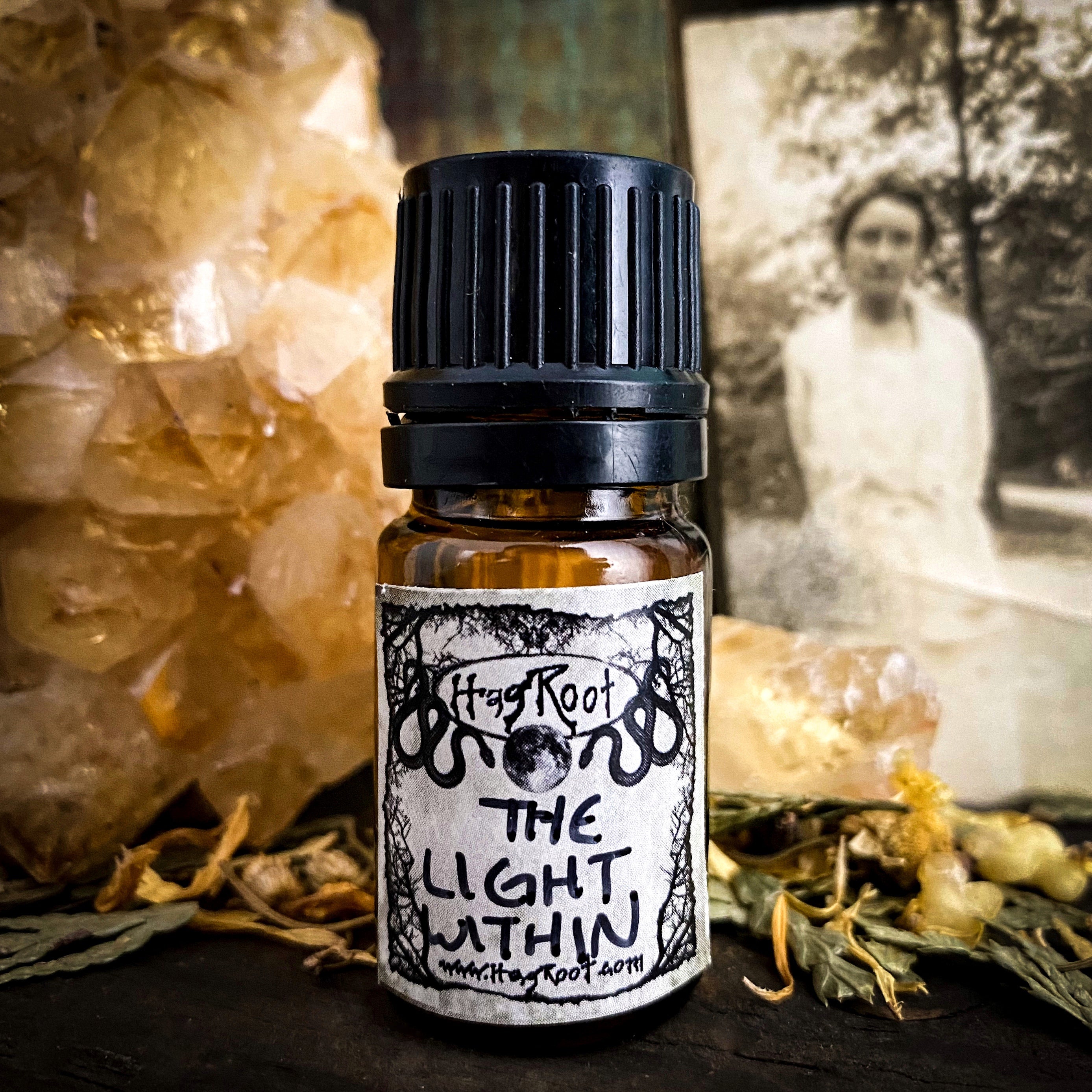 THE LIGHT WITHIN-(Bergamot, Tea Leaves, Marigold, Peaches, Cypress)-Perfume, Cologne, Anointing, Ritual Oil