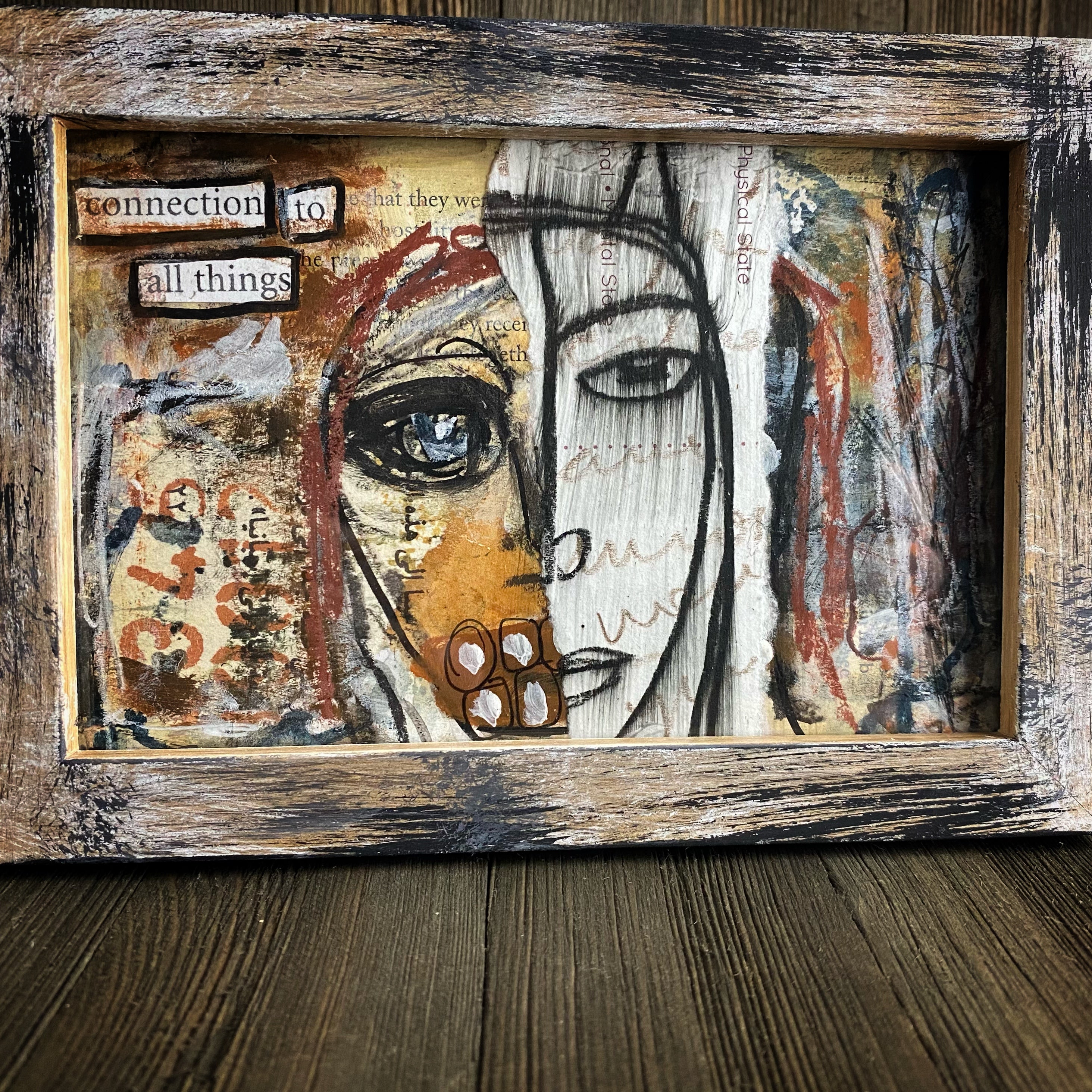 CONNECTION - Framed Original Mixed Media Collage