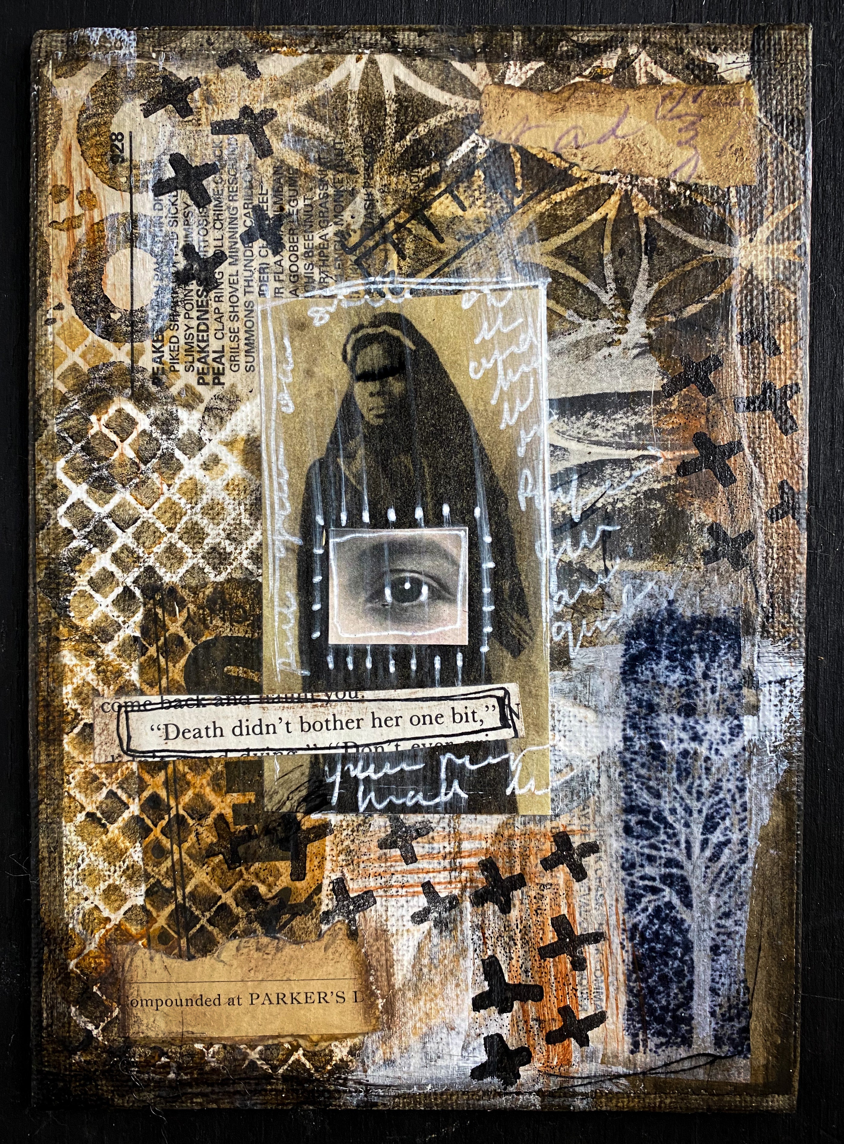 Death Didn’t Bother Her - Original Mixed Media Collage